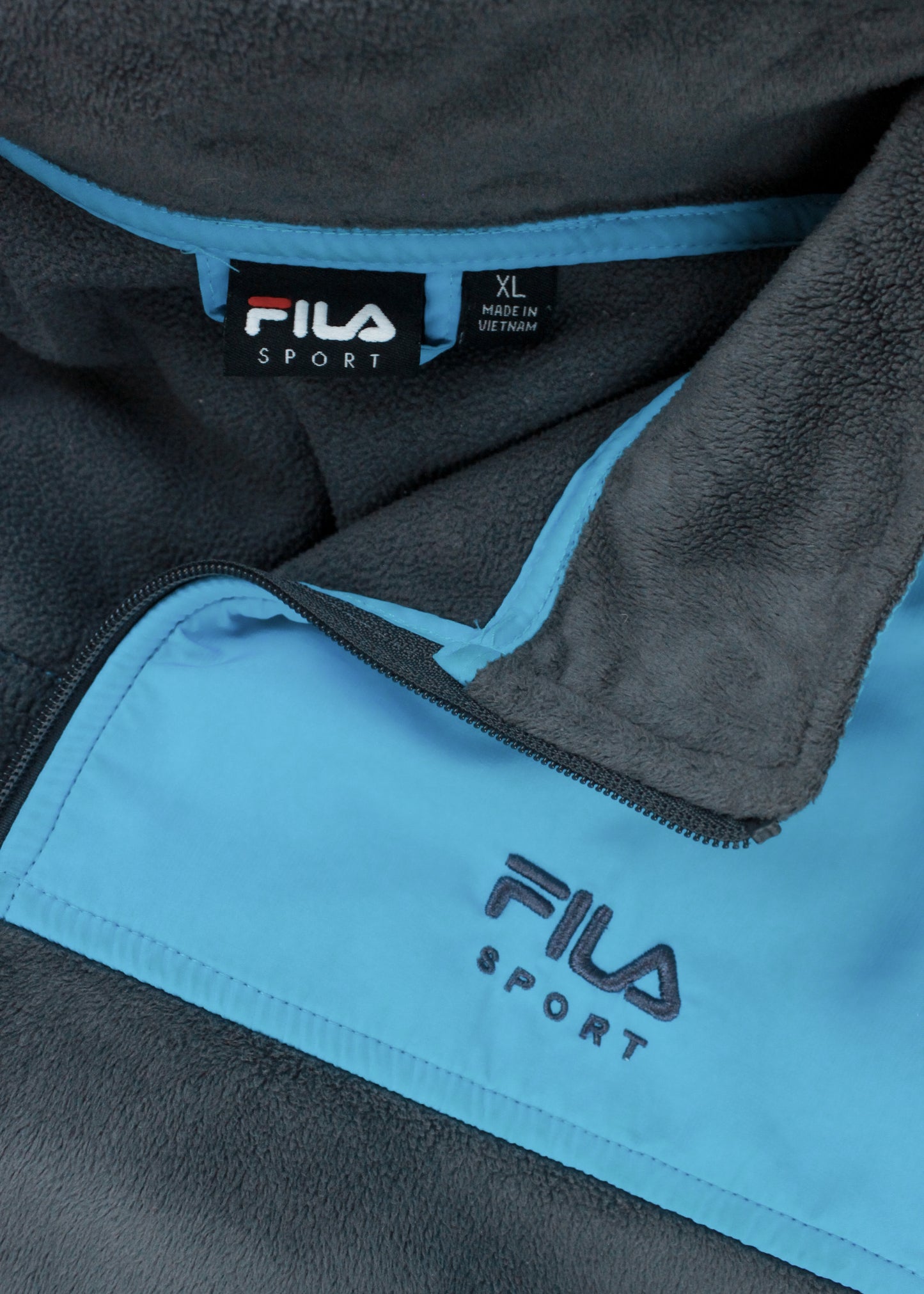 Fila fleece in shadow grey and arctic blue with zip