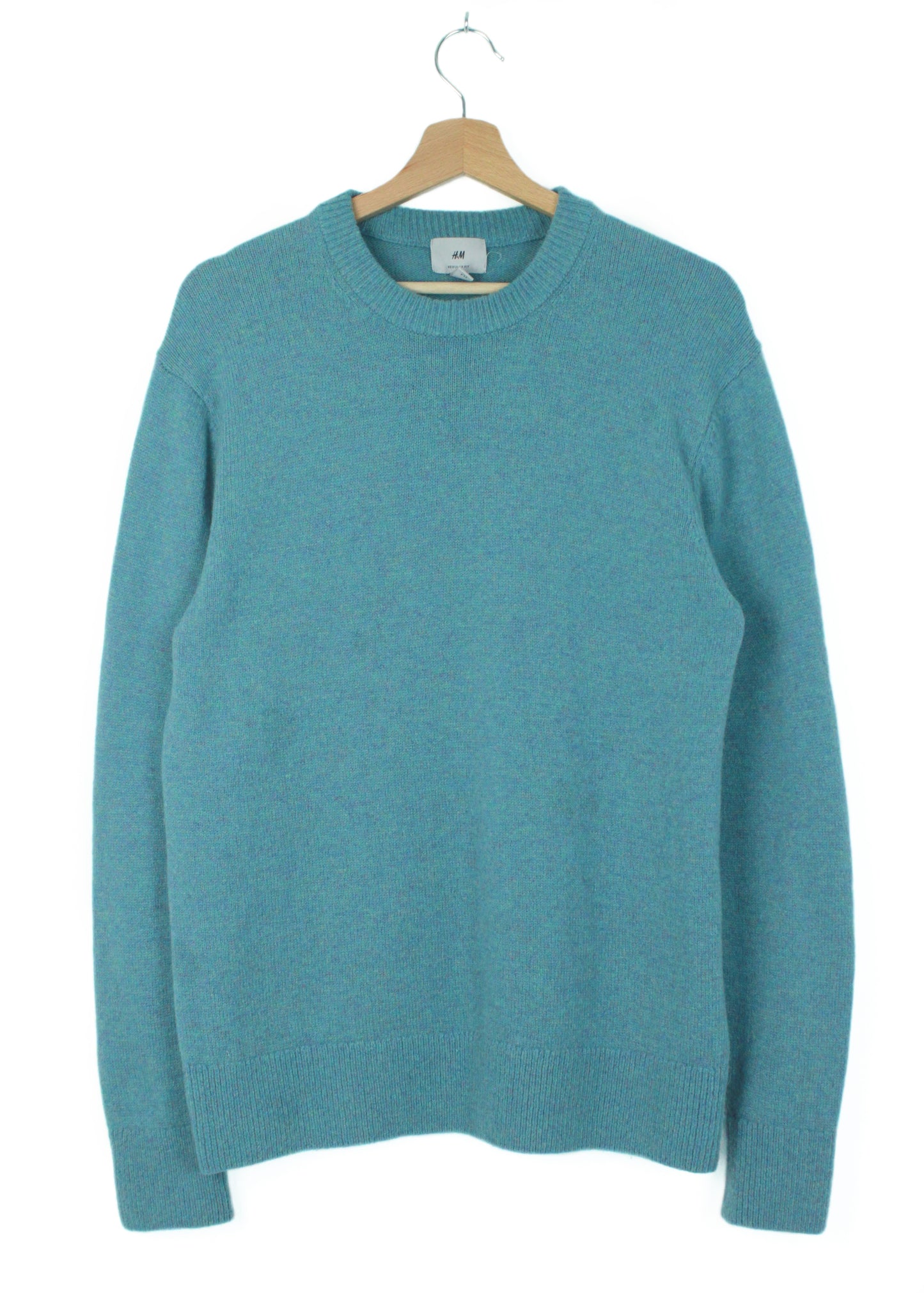 Woolen sweater in blue/green