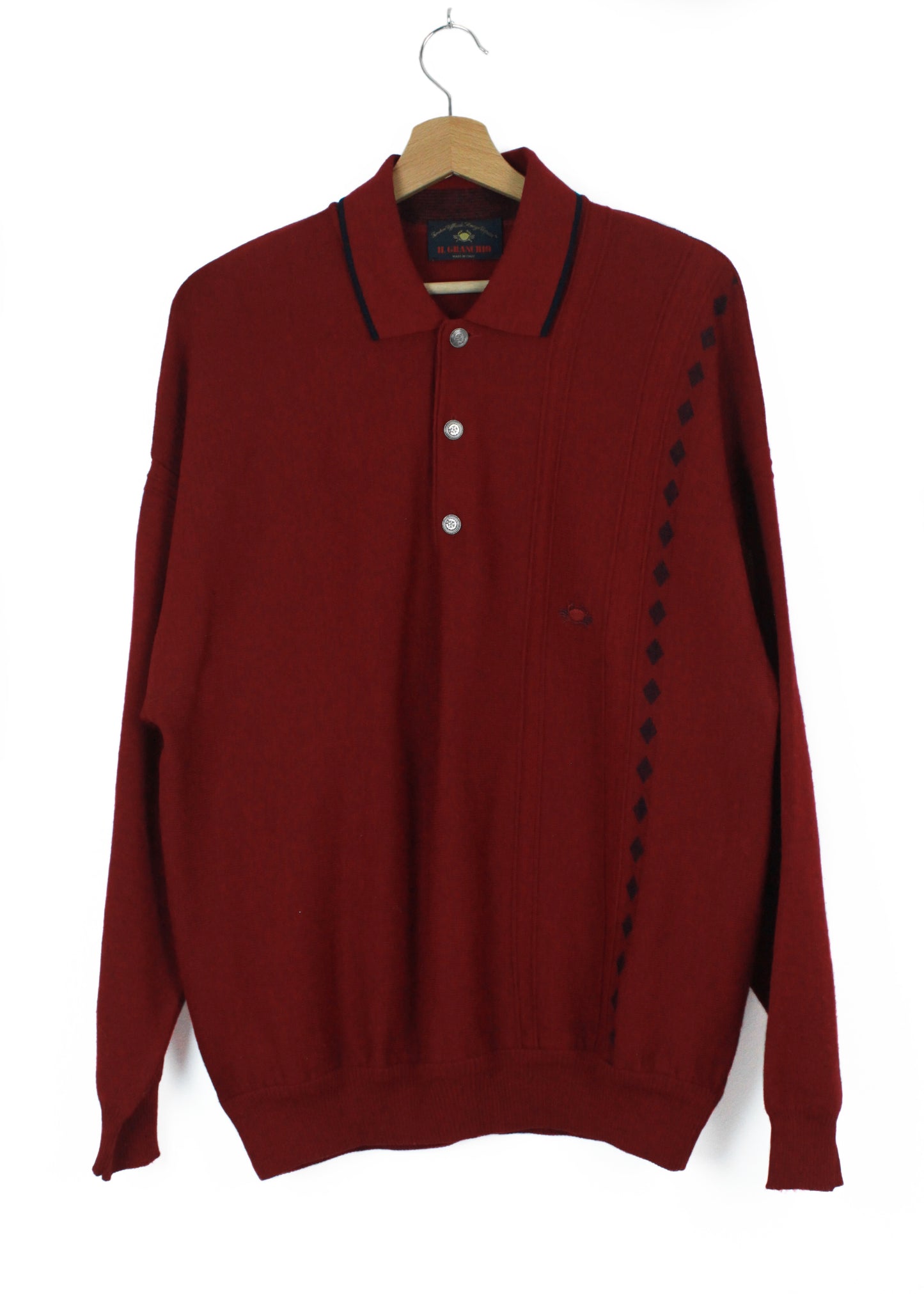 IL Granchio sweater in burgundy with collar