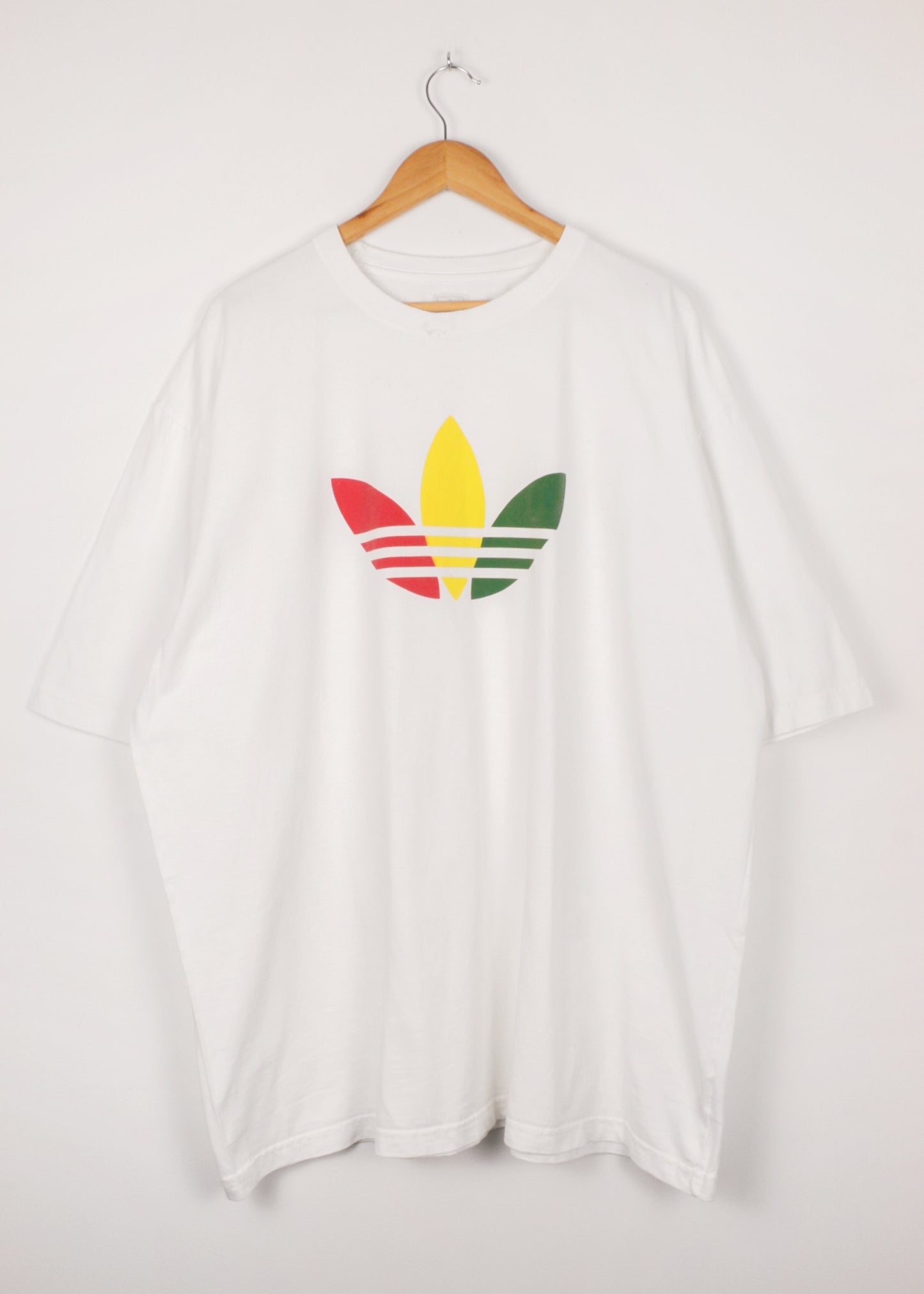 Adidas t-shirt in white with colorful logo