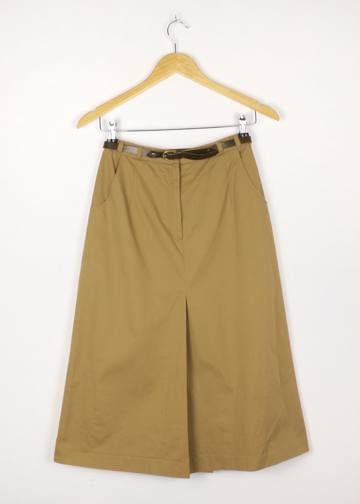 Midi skirt in olive with belt