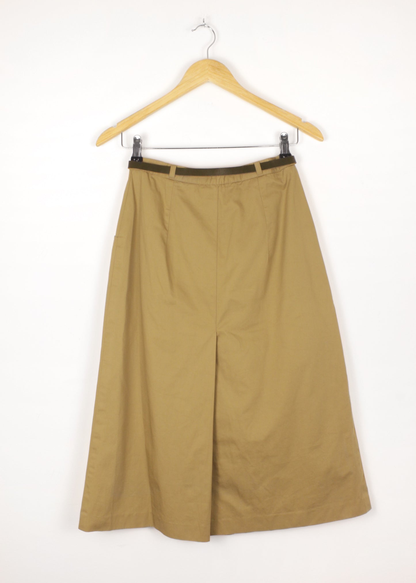 Midi skirt in olive with belt