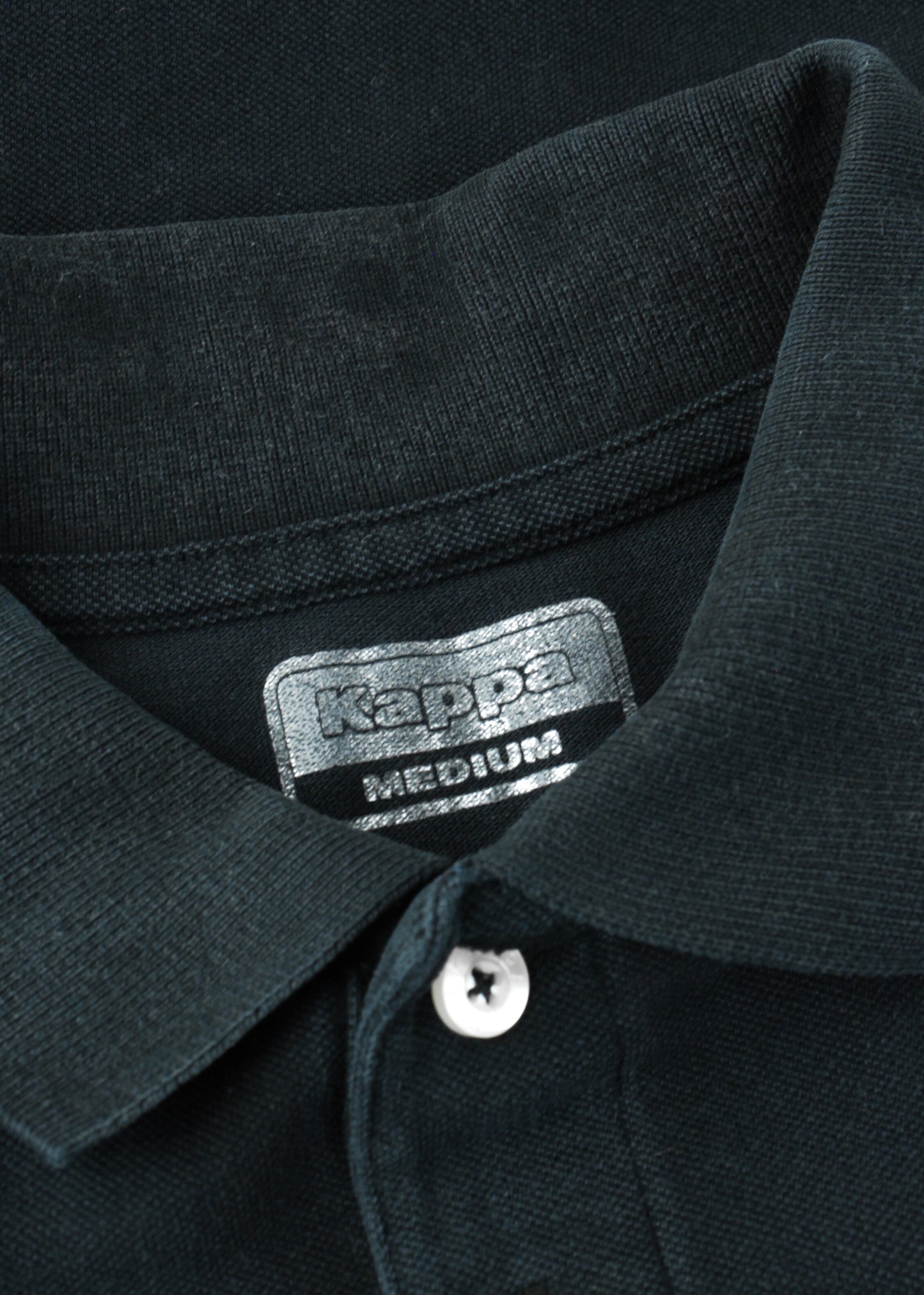Kappa plain polo t-shirt in black