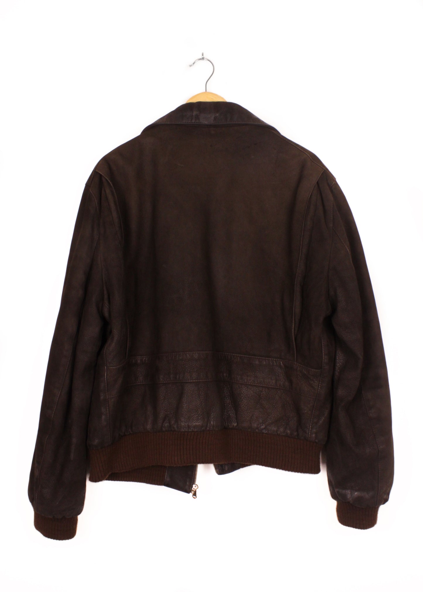 Vintage leather jacket in dark brown
