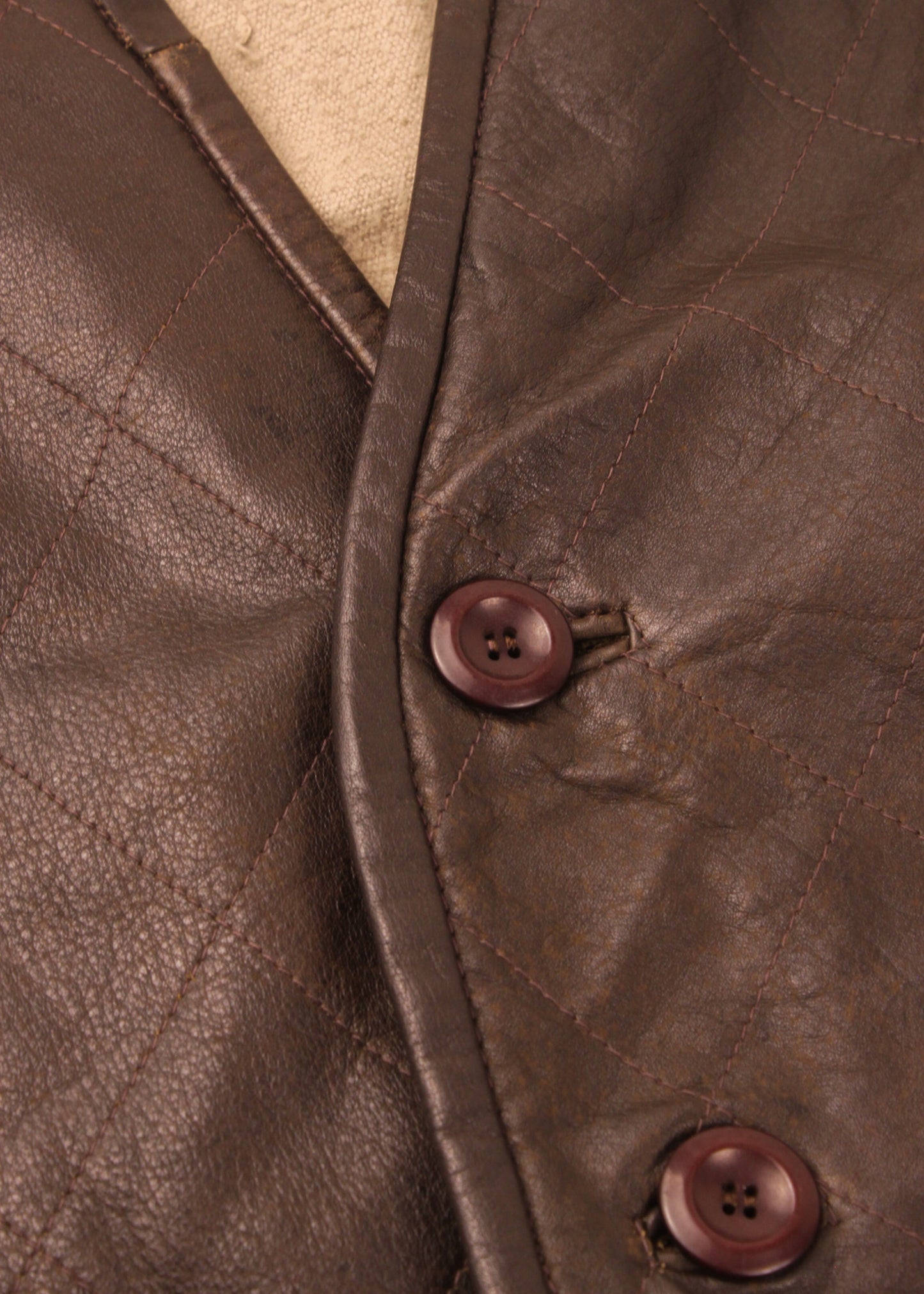 Vintage leather vest in brown