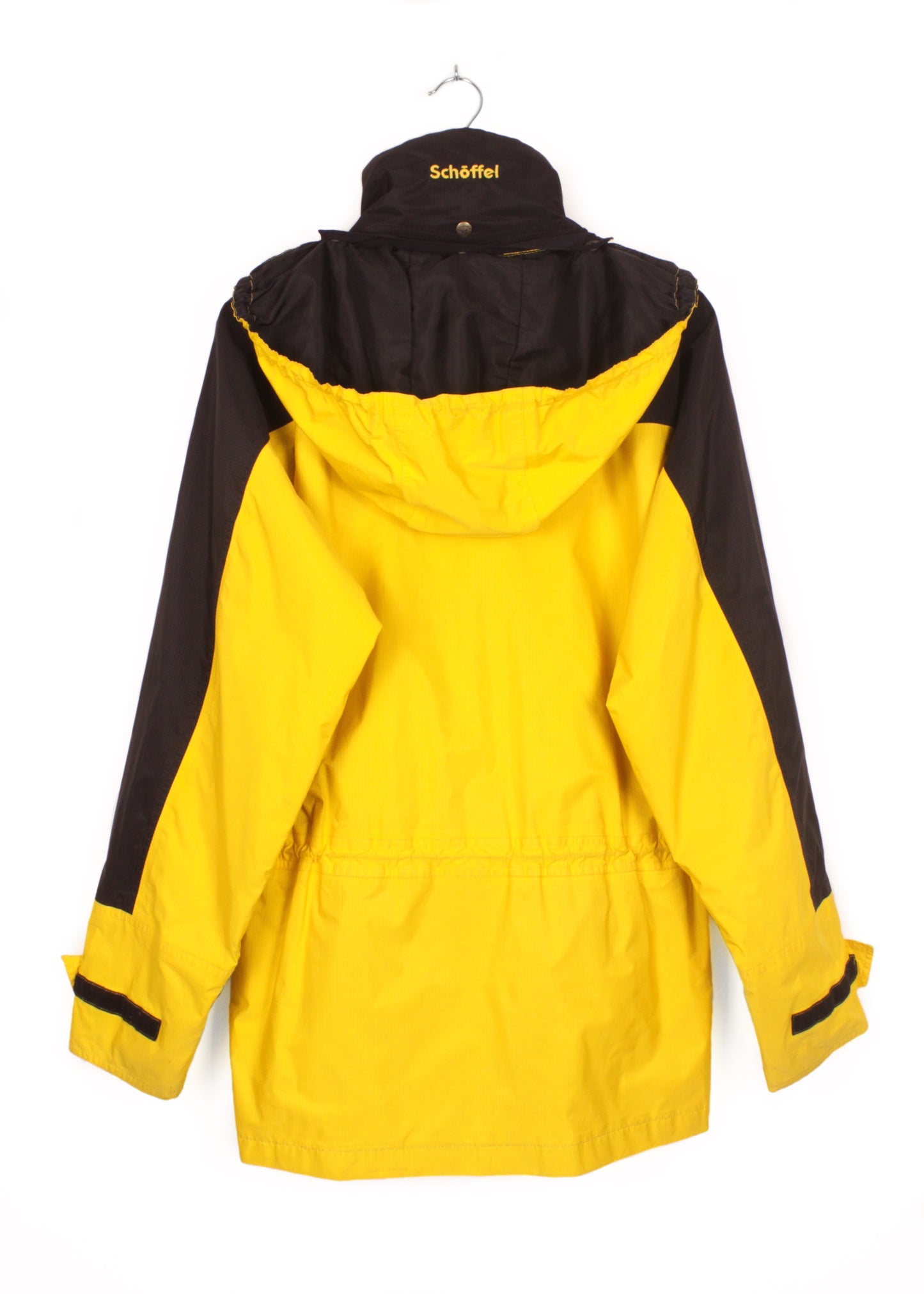 Vintage sport parka in yellow with hidden hood