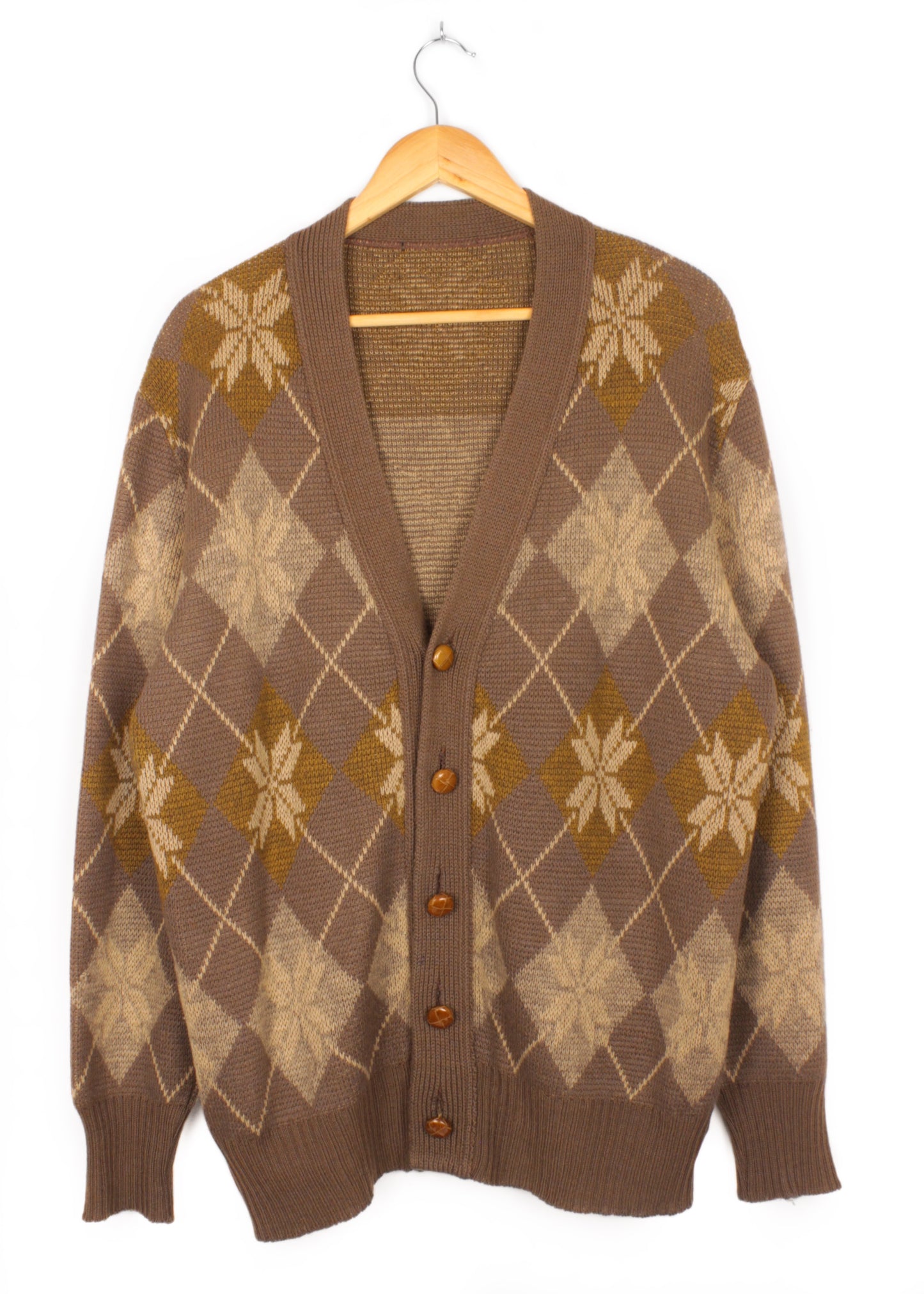 Vintage woolen cardigan in brown
