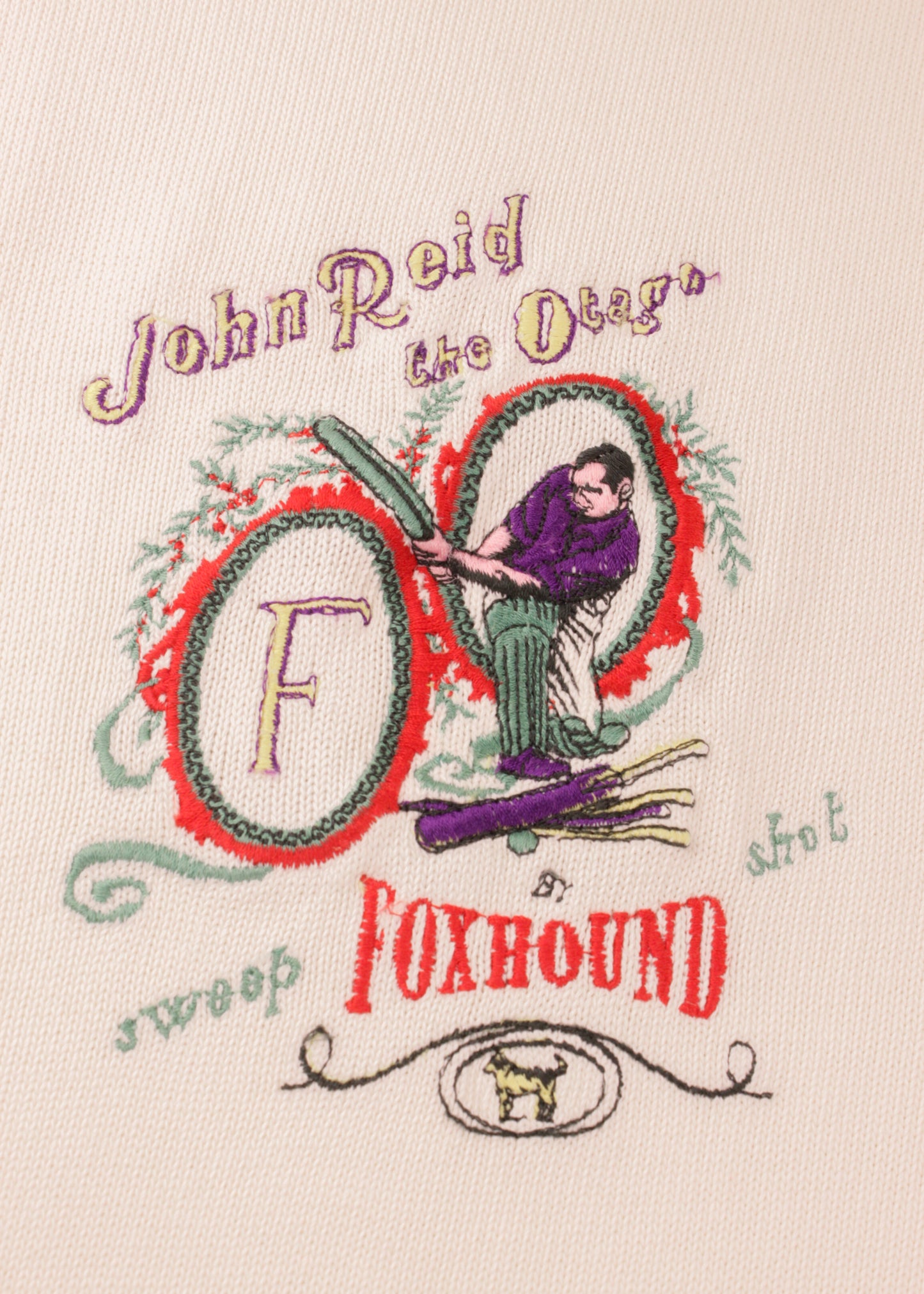 Vintage white sweatshirt with embroidery