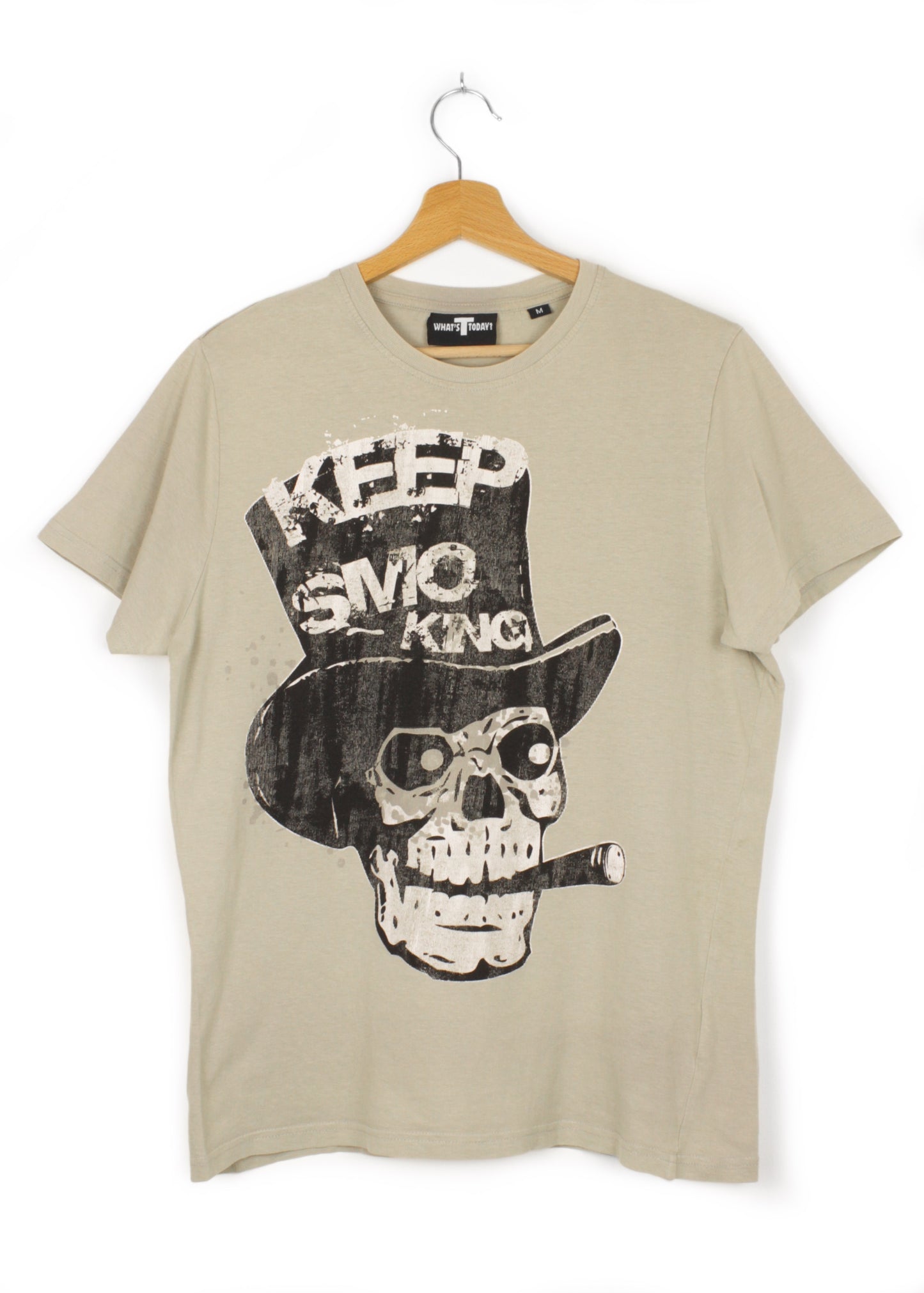 Vintage printed tee in beige