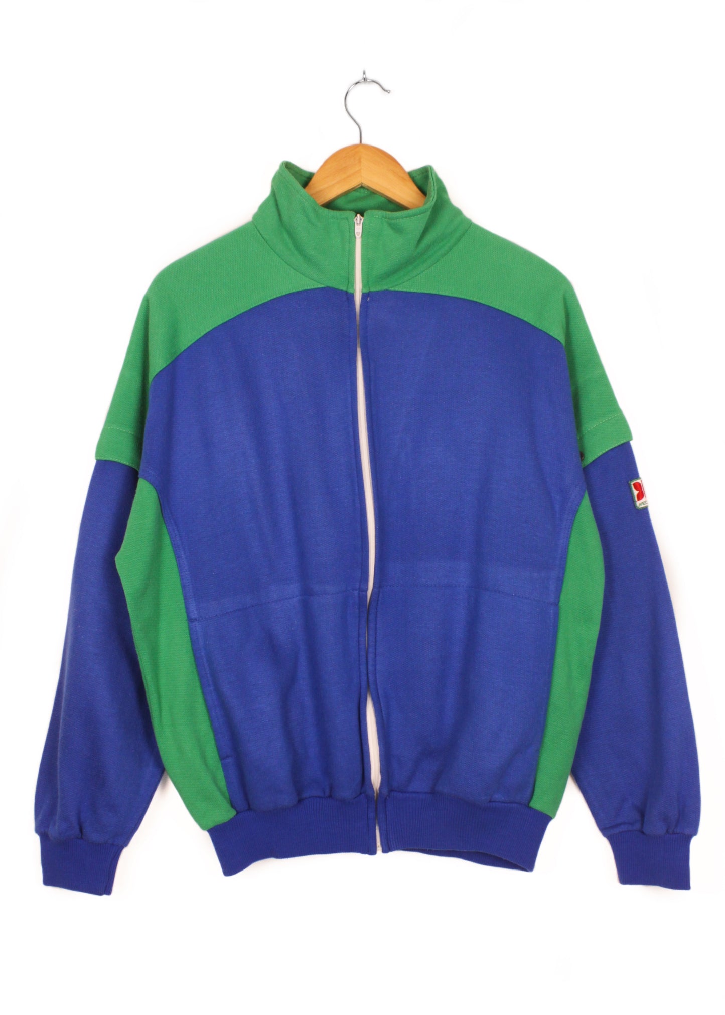 Vintage track jacket in blue and green