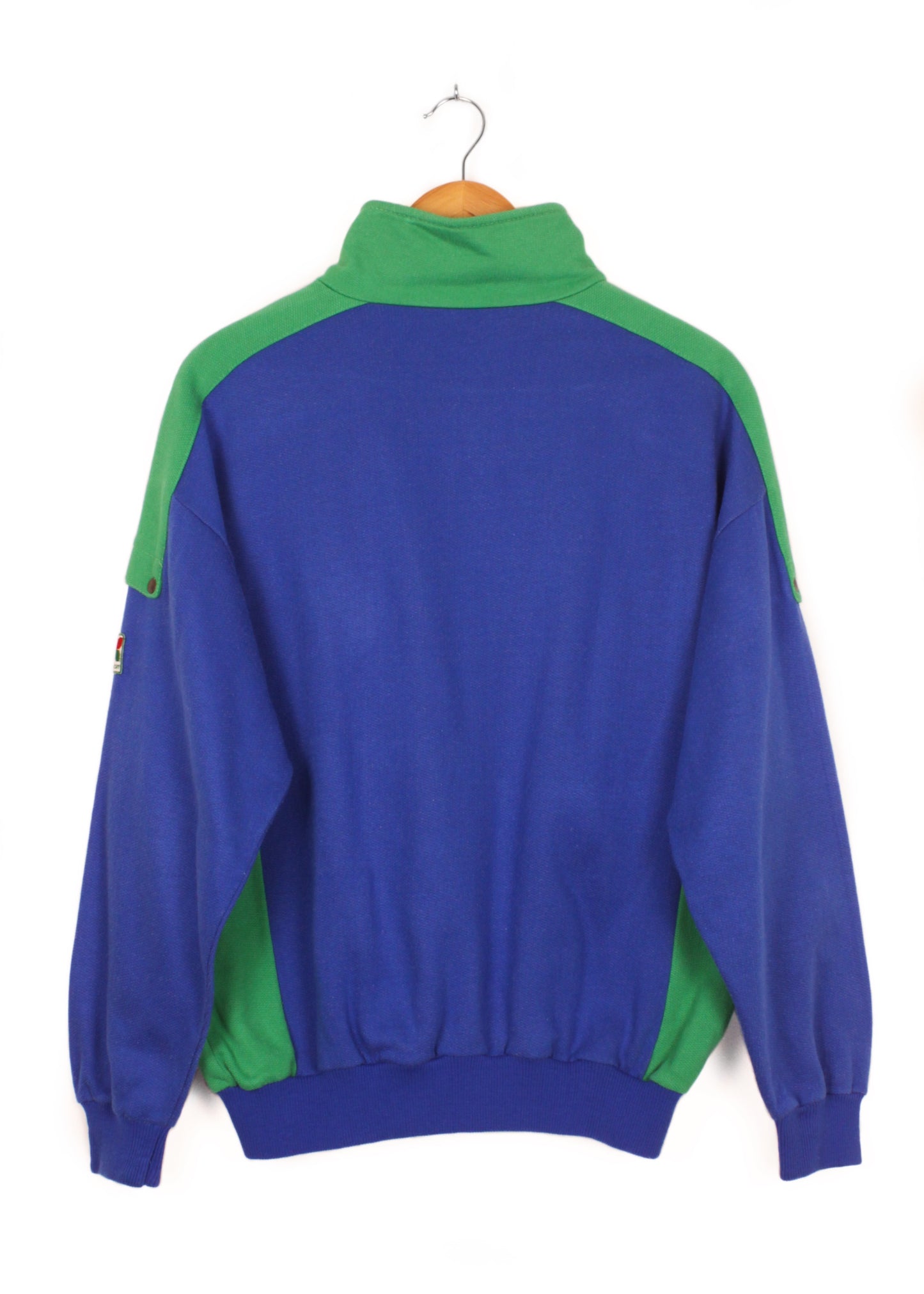Vintage track jacket in blue and green