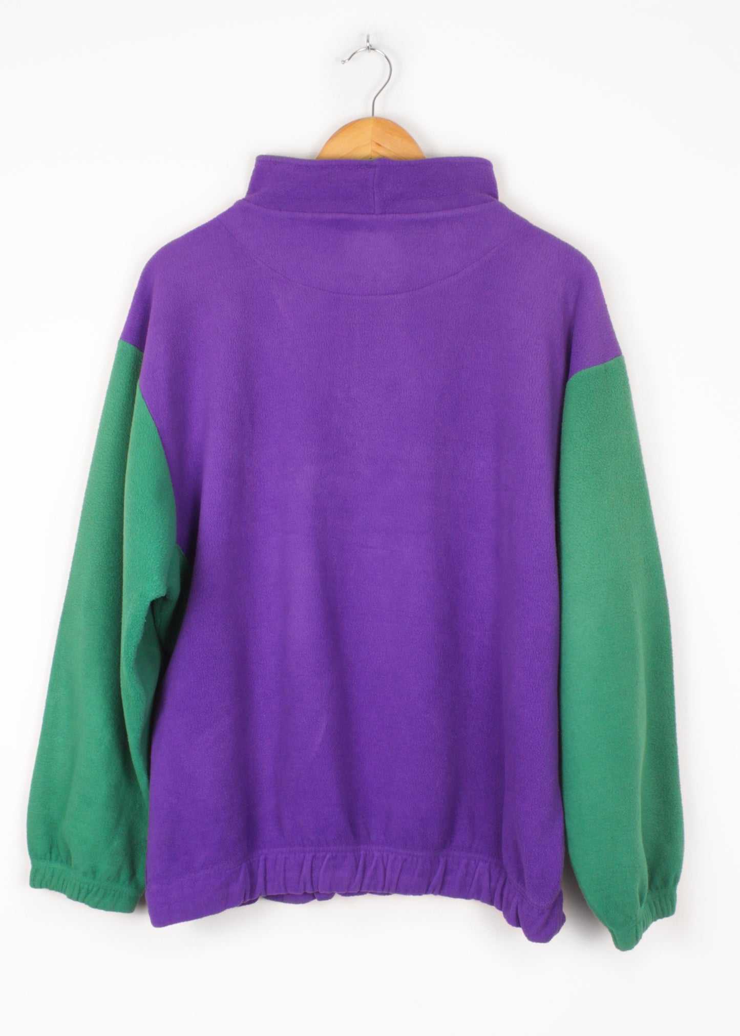 Vintage fleece in purple and green