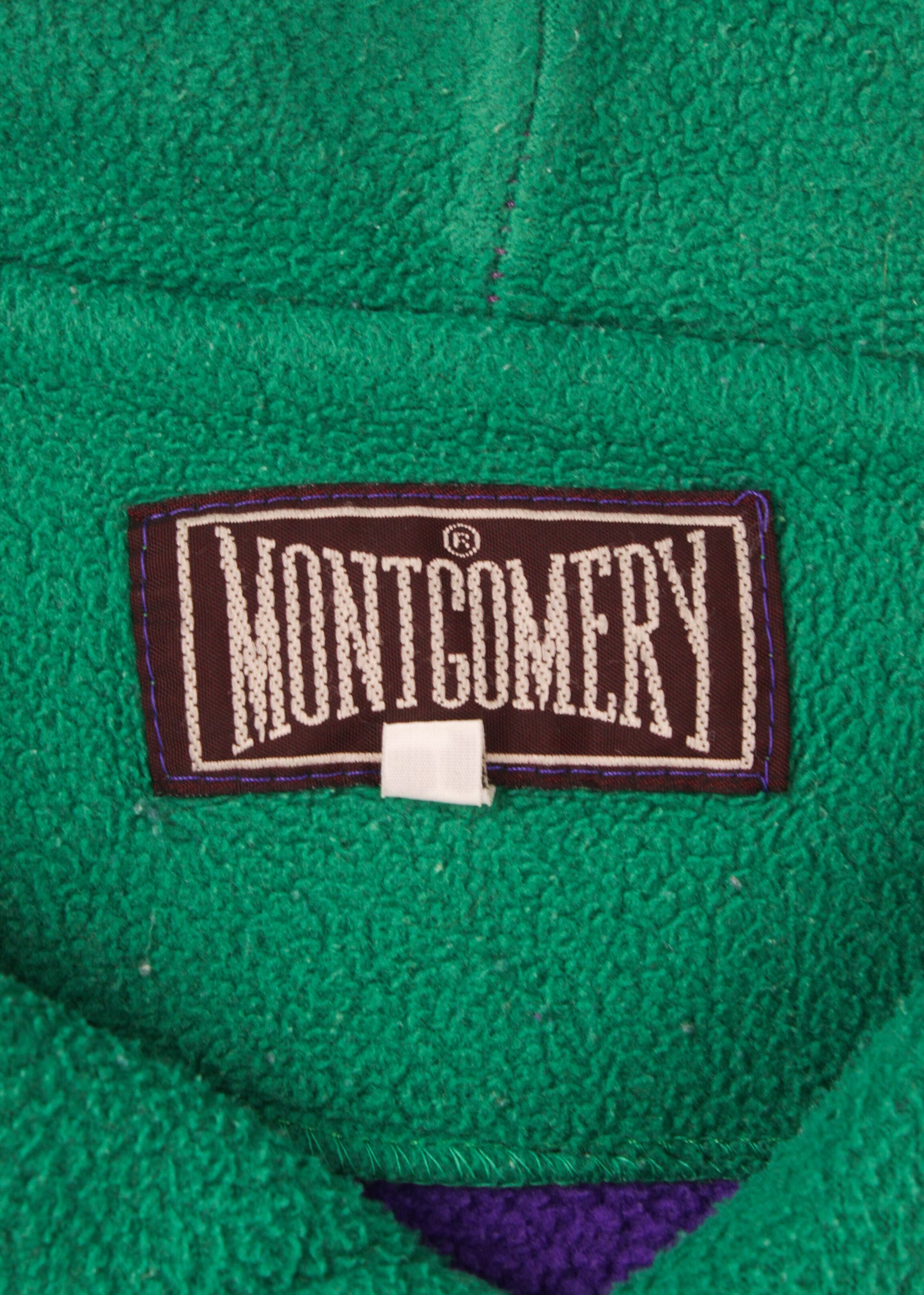 Vintage fleece in purple and green