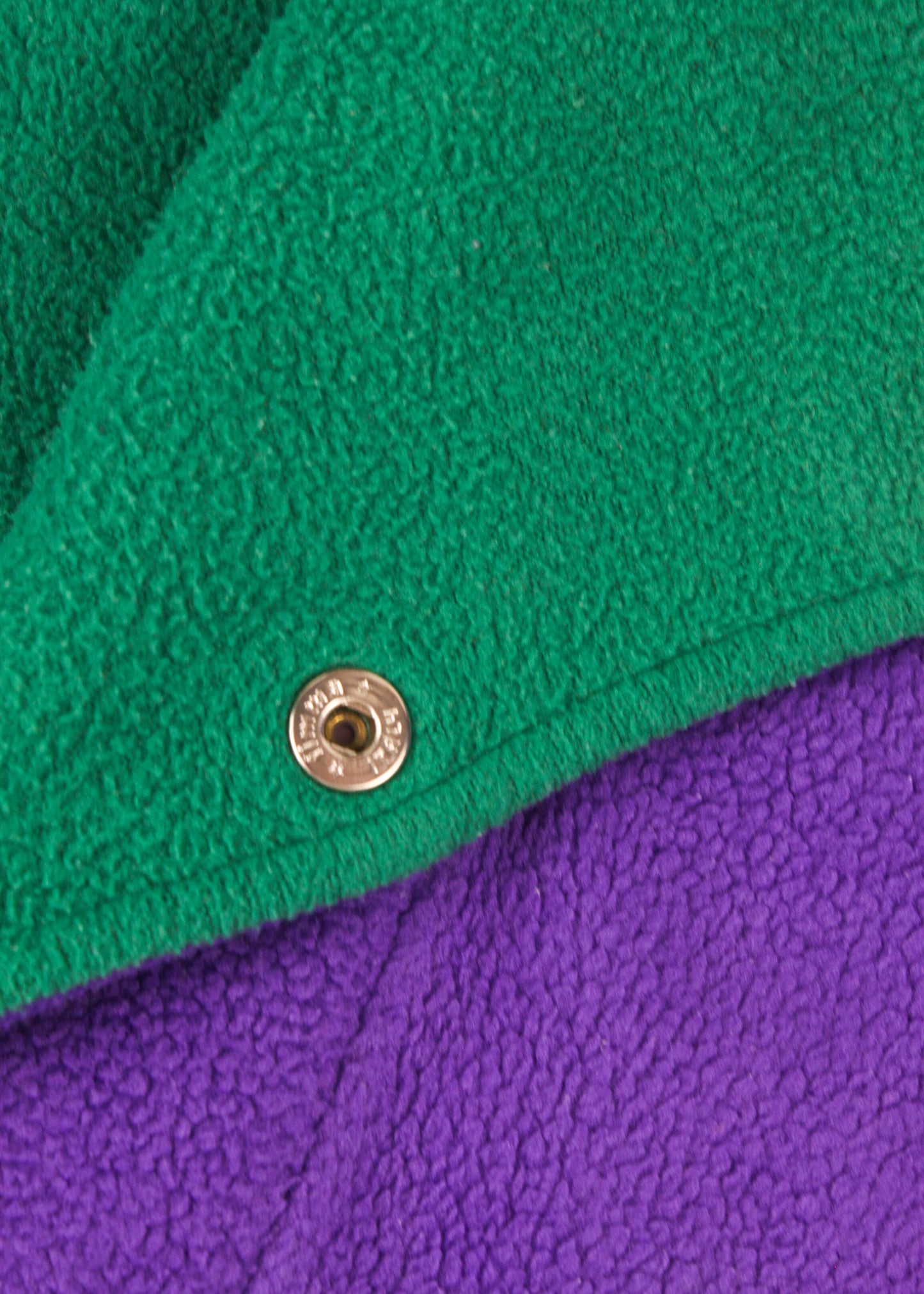 Vintage fleece in purple and green