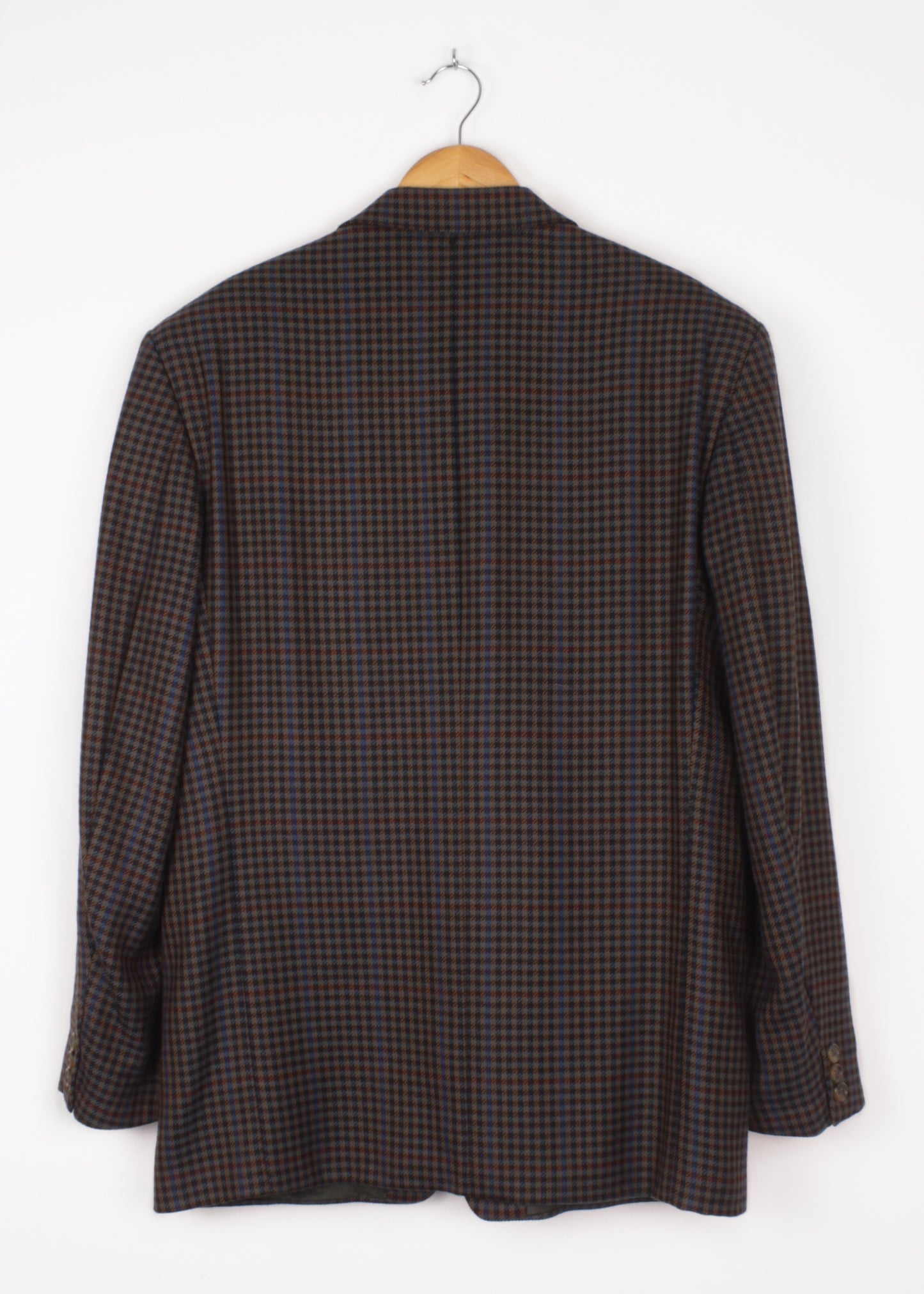 Woolen checked jacket in green, blue, black