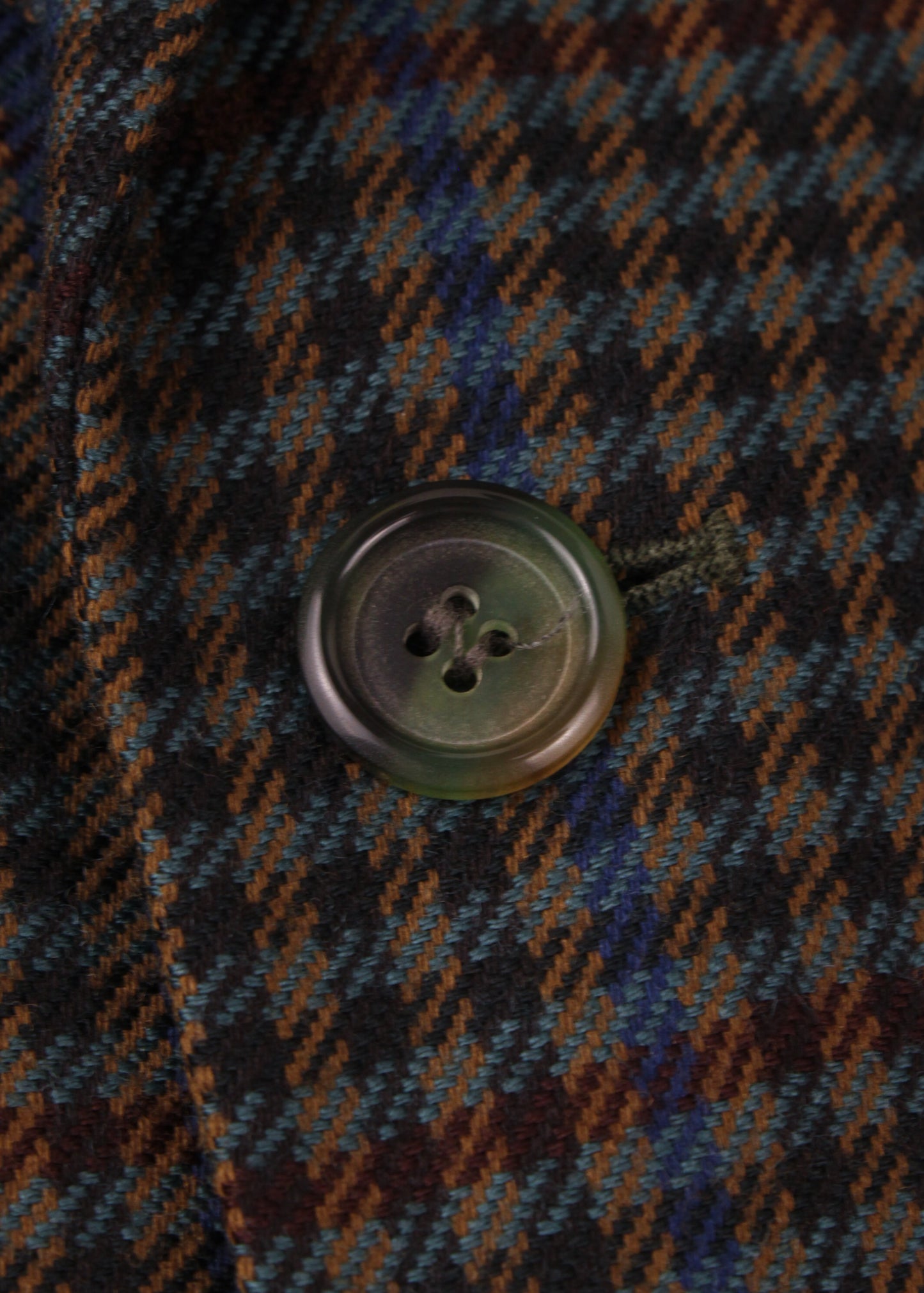 Woolen checked jacket in green, blue, black