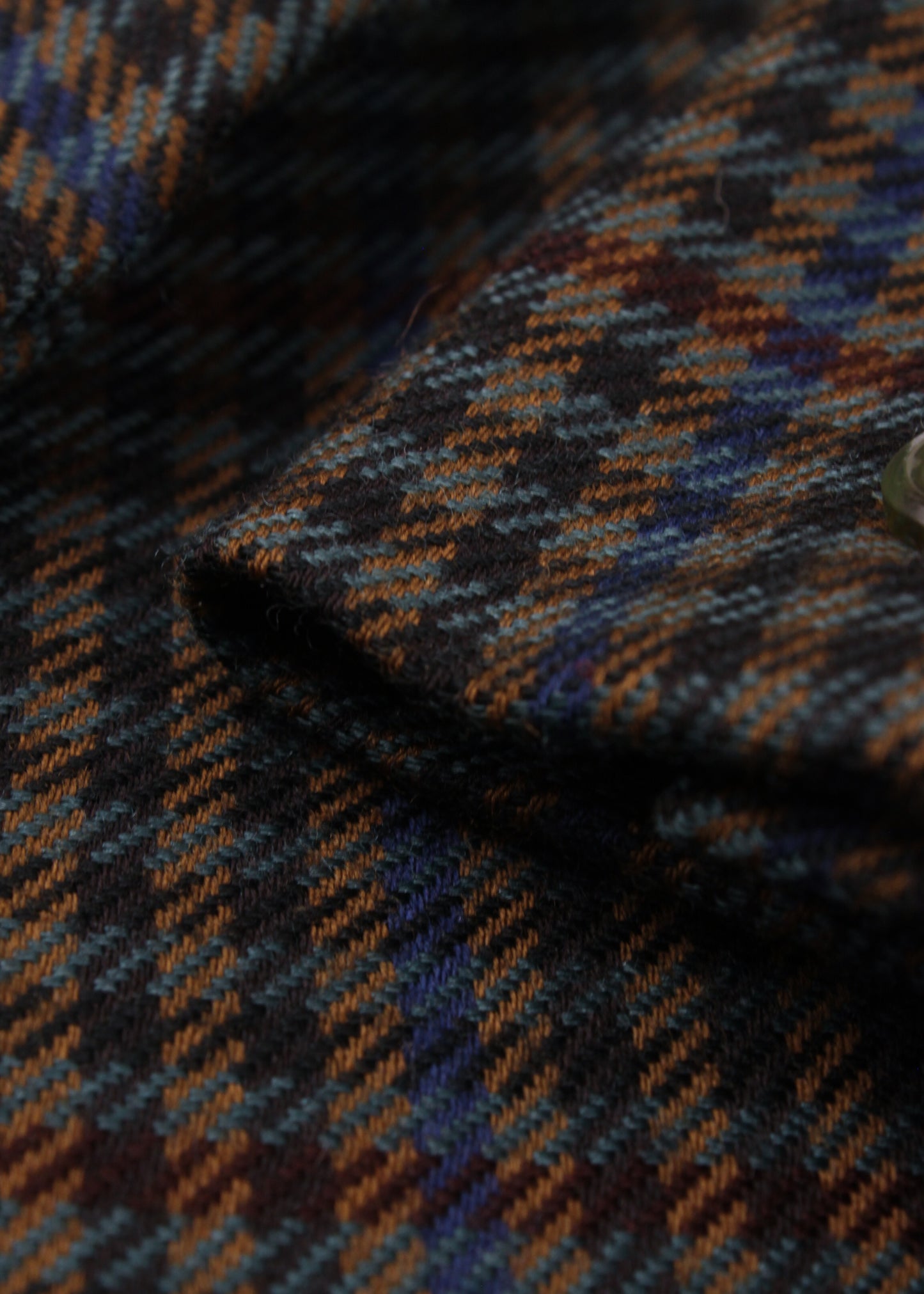 Woolen checked jacket in green, blue, black