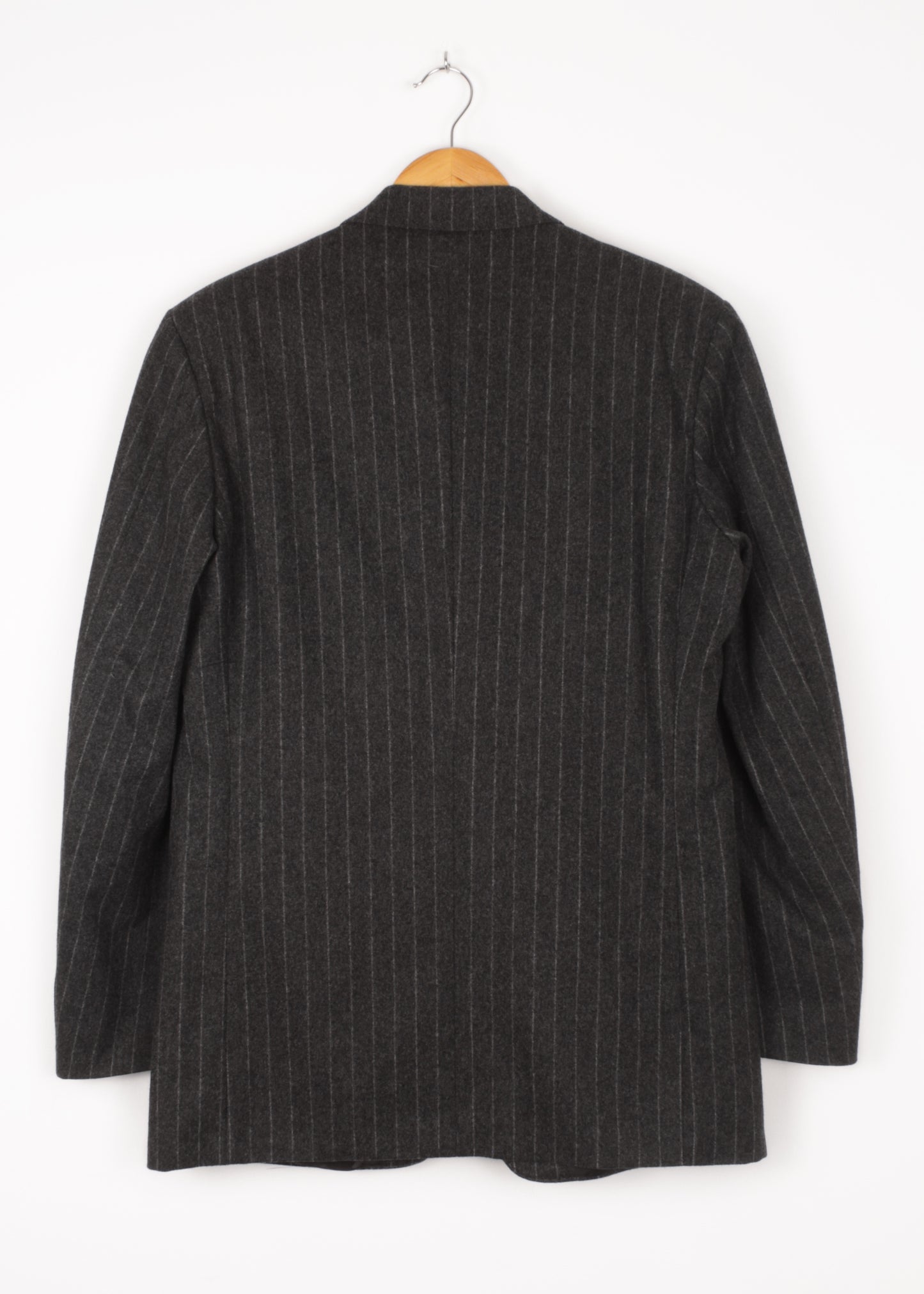 Striped woolen jacket in grey