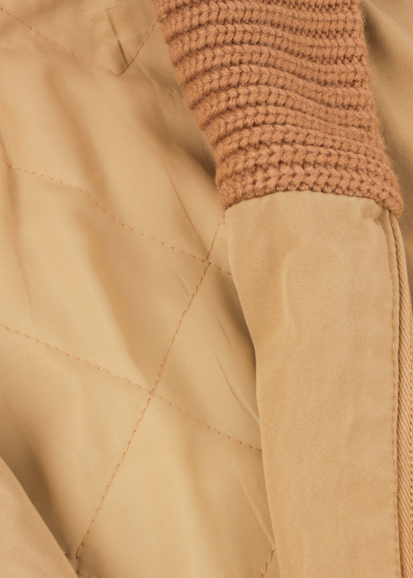 Vintage parka in beige with knit collar
