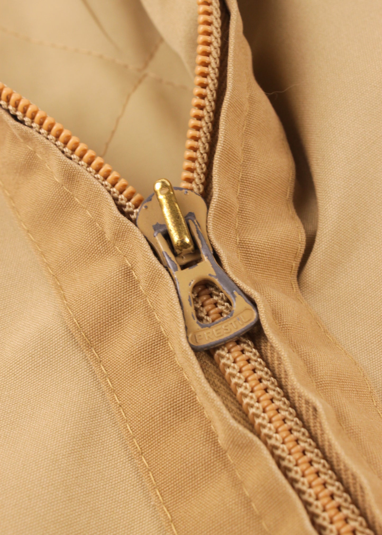 Vintage parka in beige with knit collar