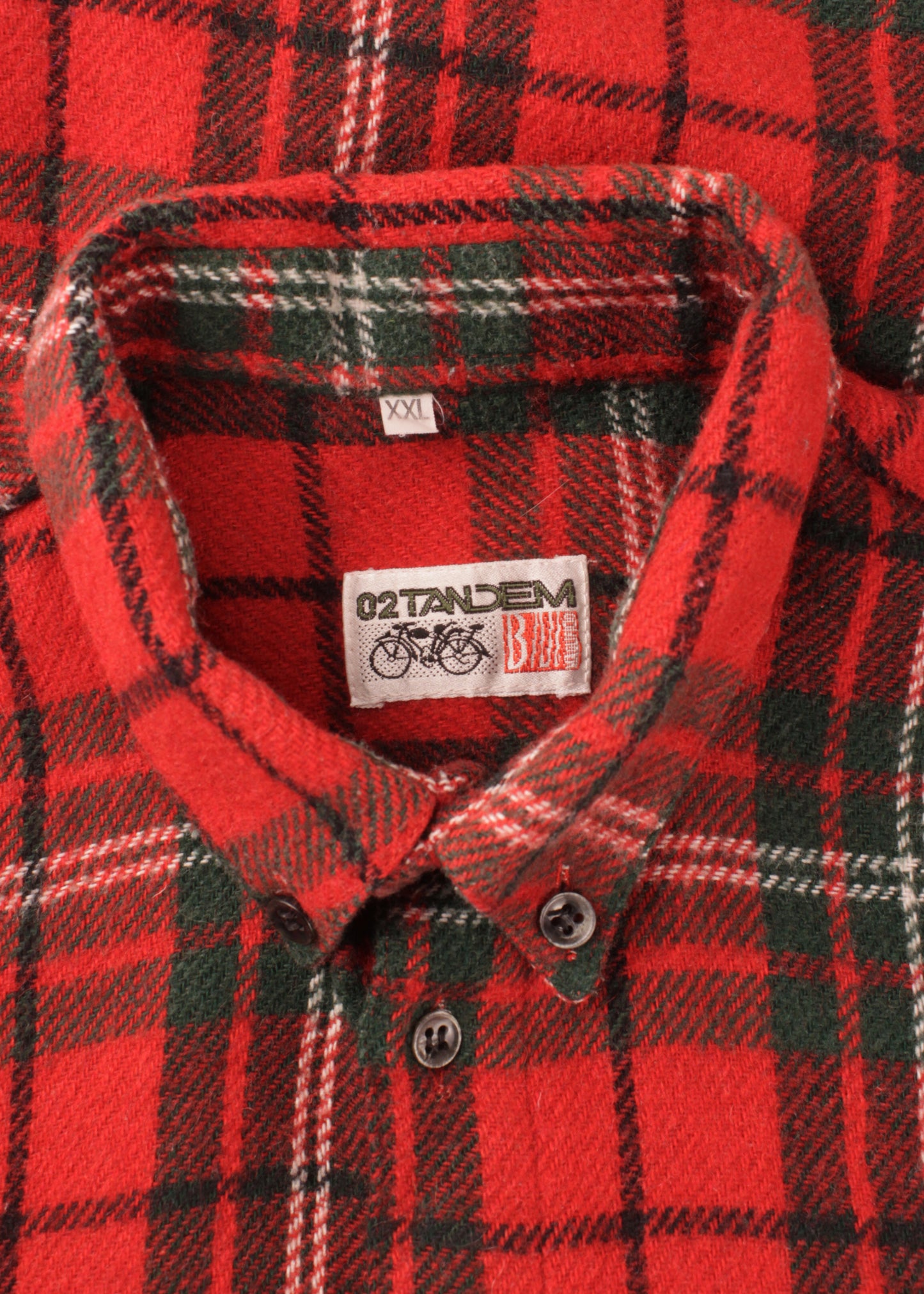 Woolen checked shirt in red and green