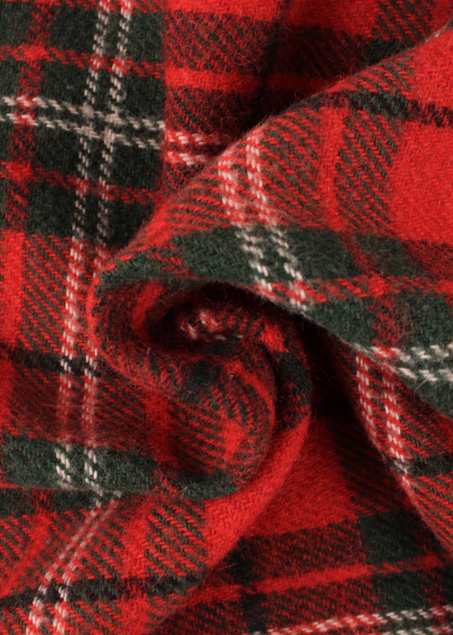 Woolen checked shirt in red and green