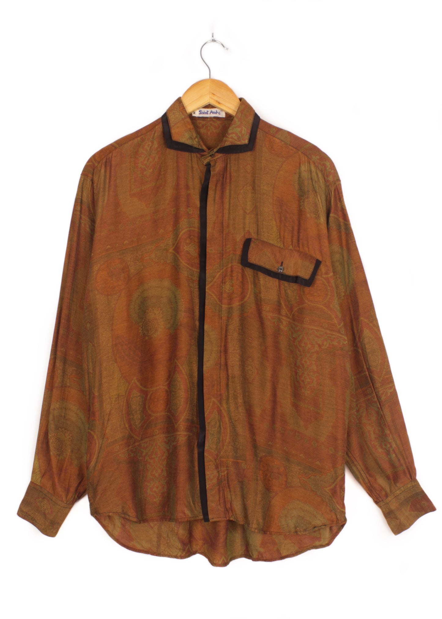 Vintage unisex printed shirt in brown