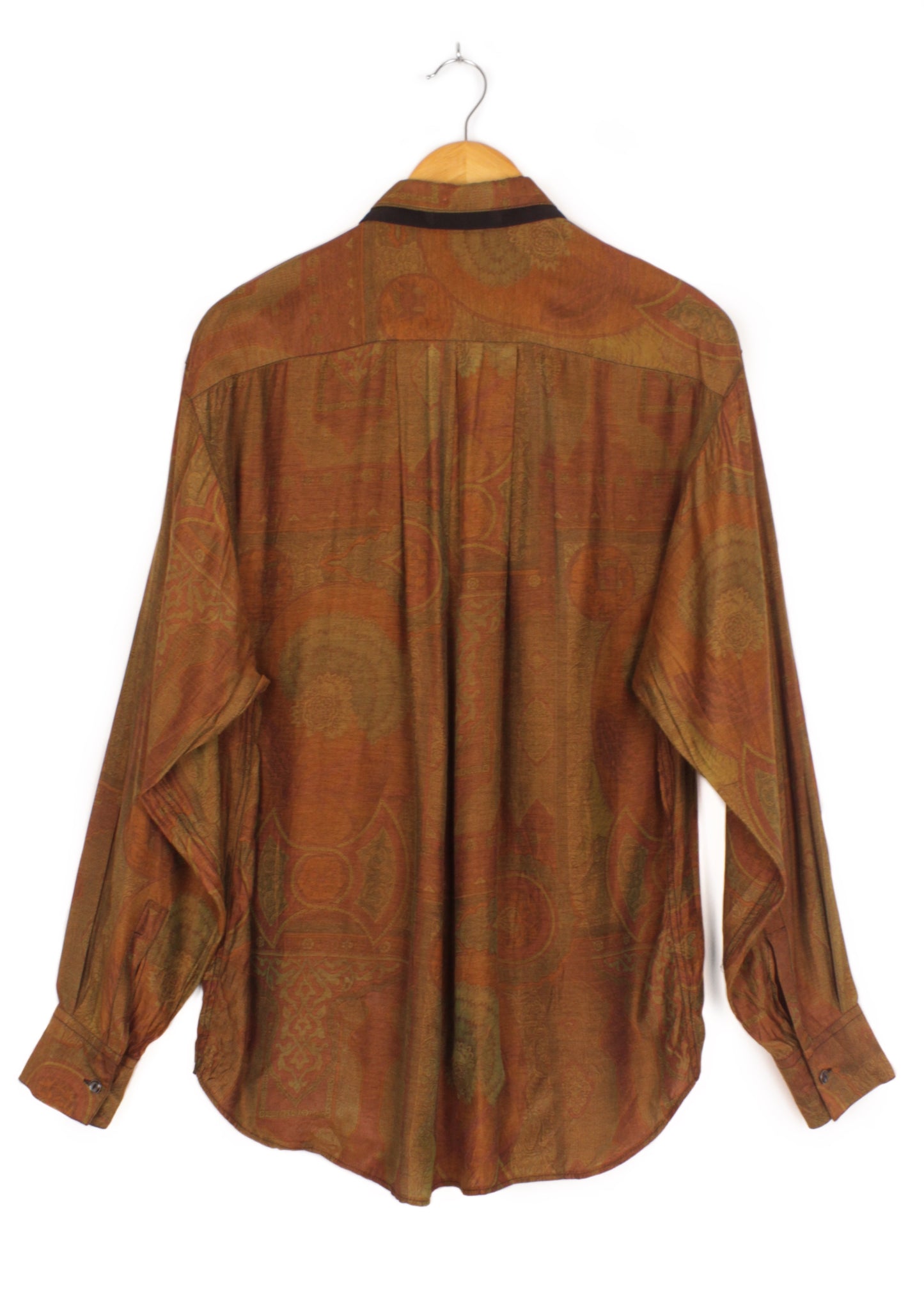 Vintage unisex printed shirt in brown