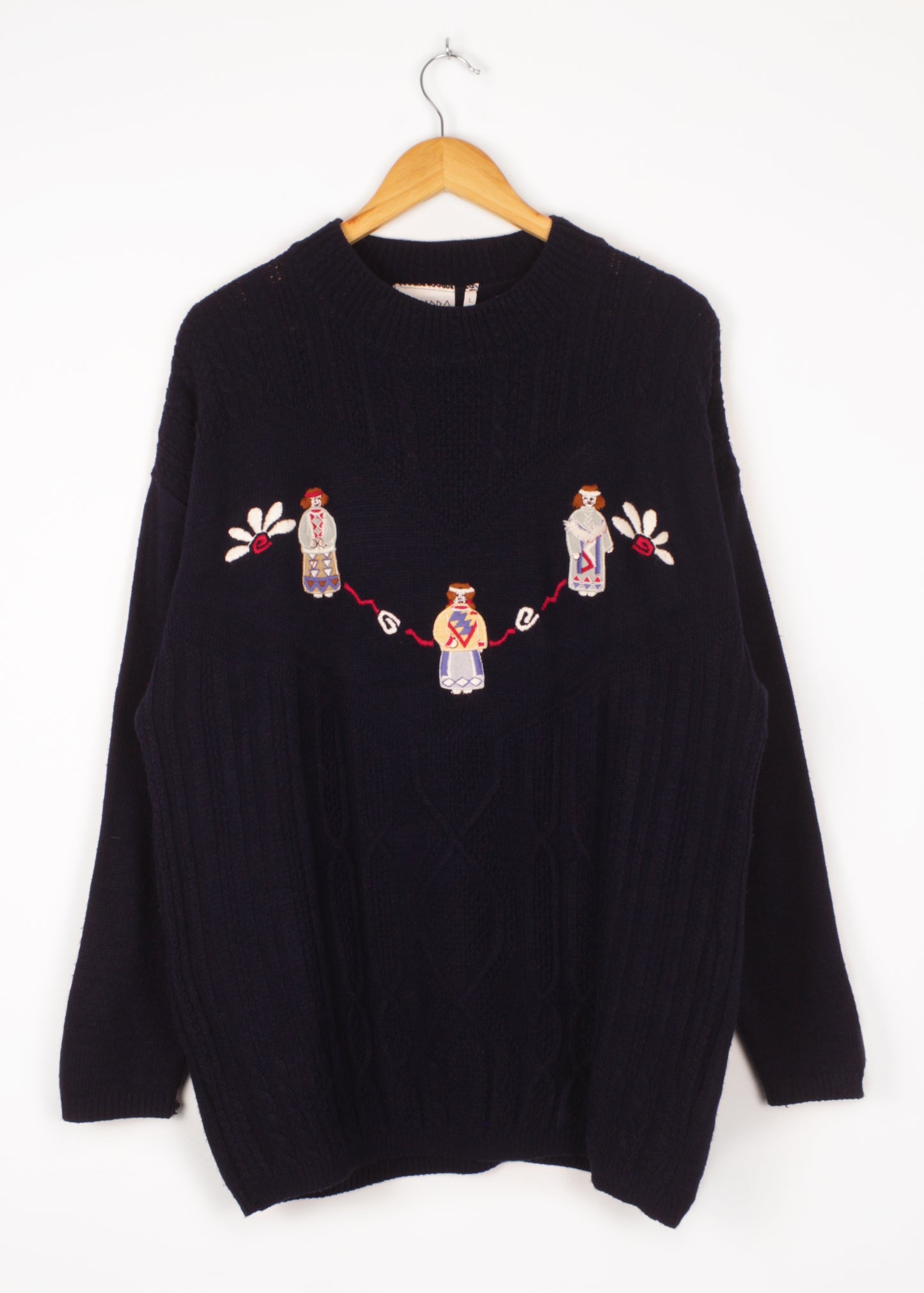 Vintage woolen sweater in navy