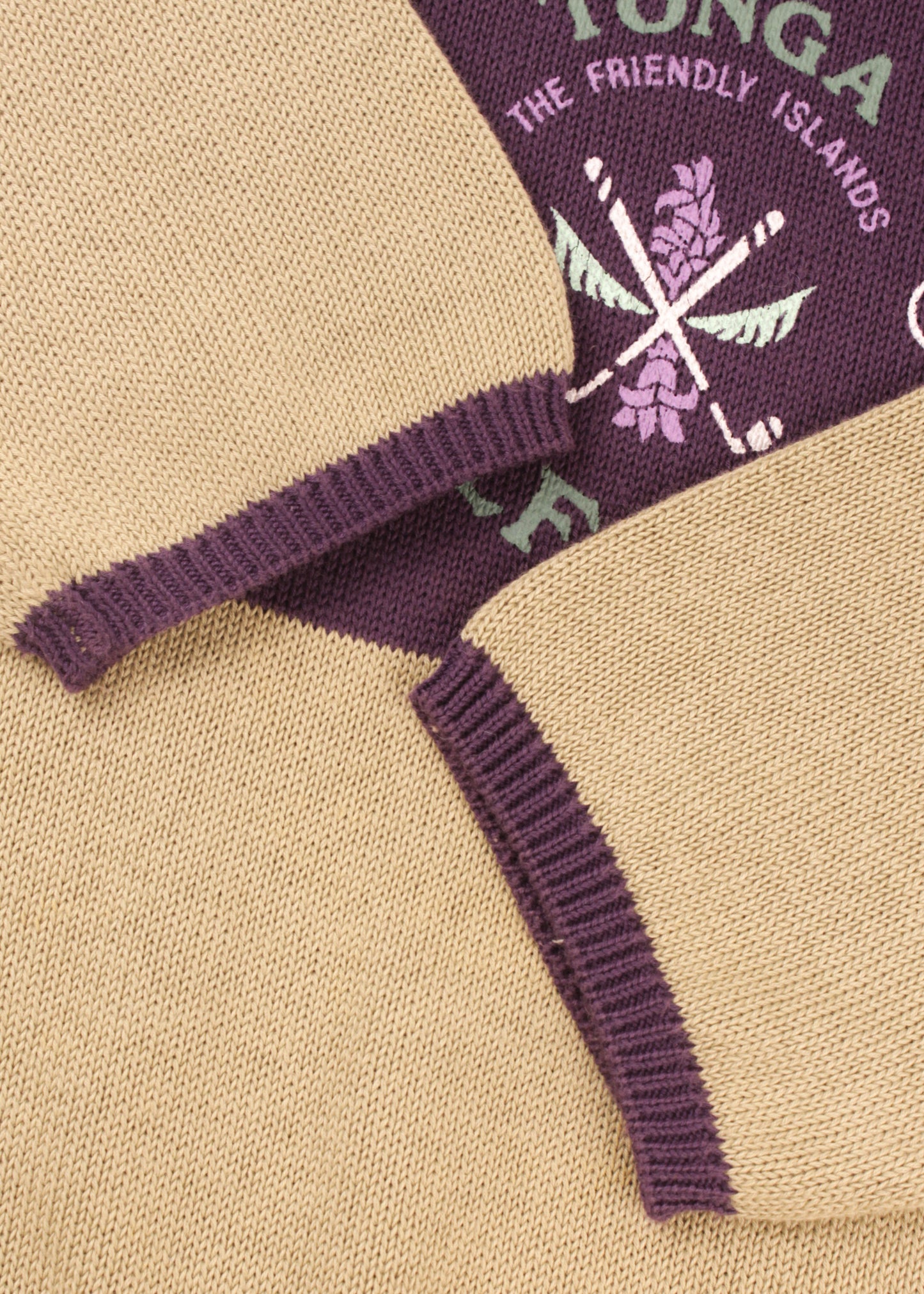 Vintage sweater in sand and purple