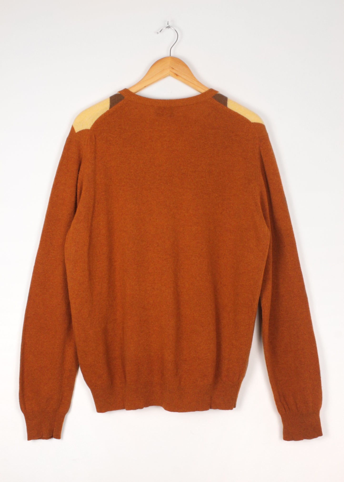 Vintage woolen cashmere sweater in ochre