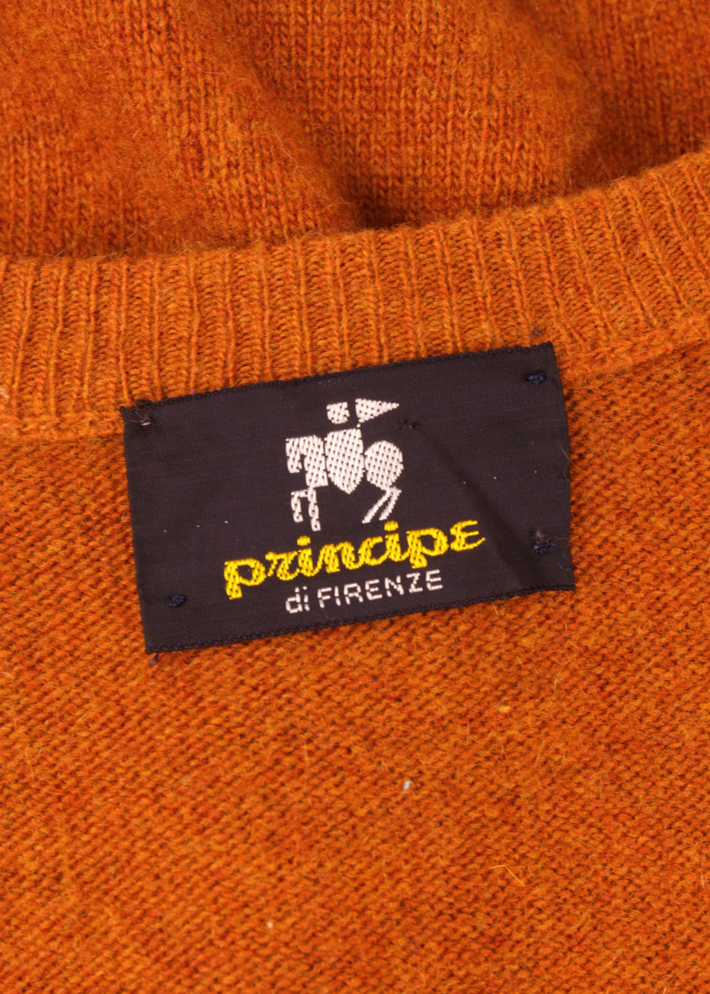 Vintage woolen cashmere sweater in ochre
