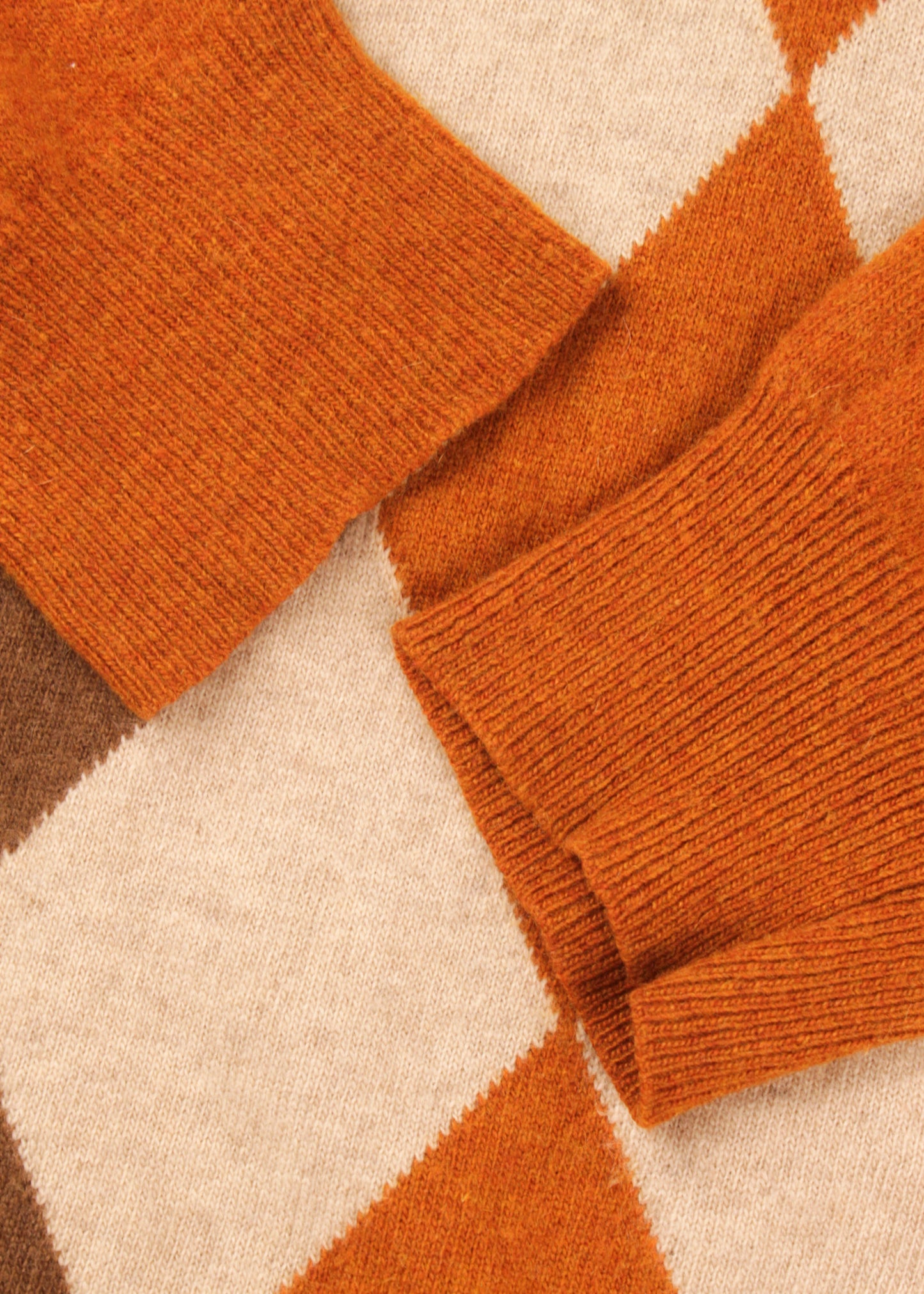 Vintage woolen cashmere sweater in ochre