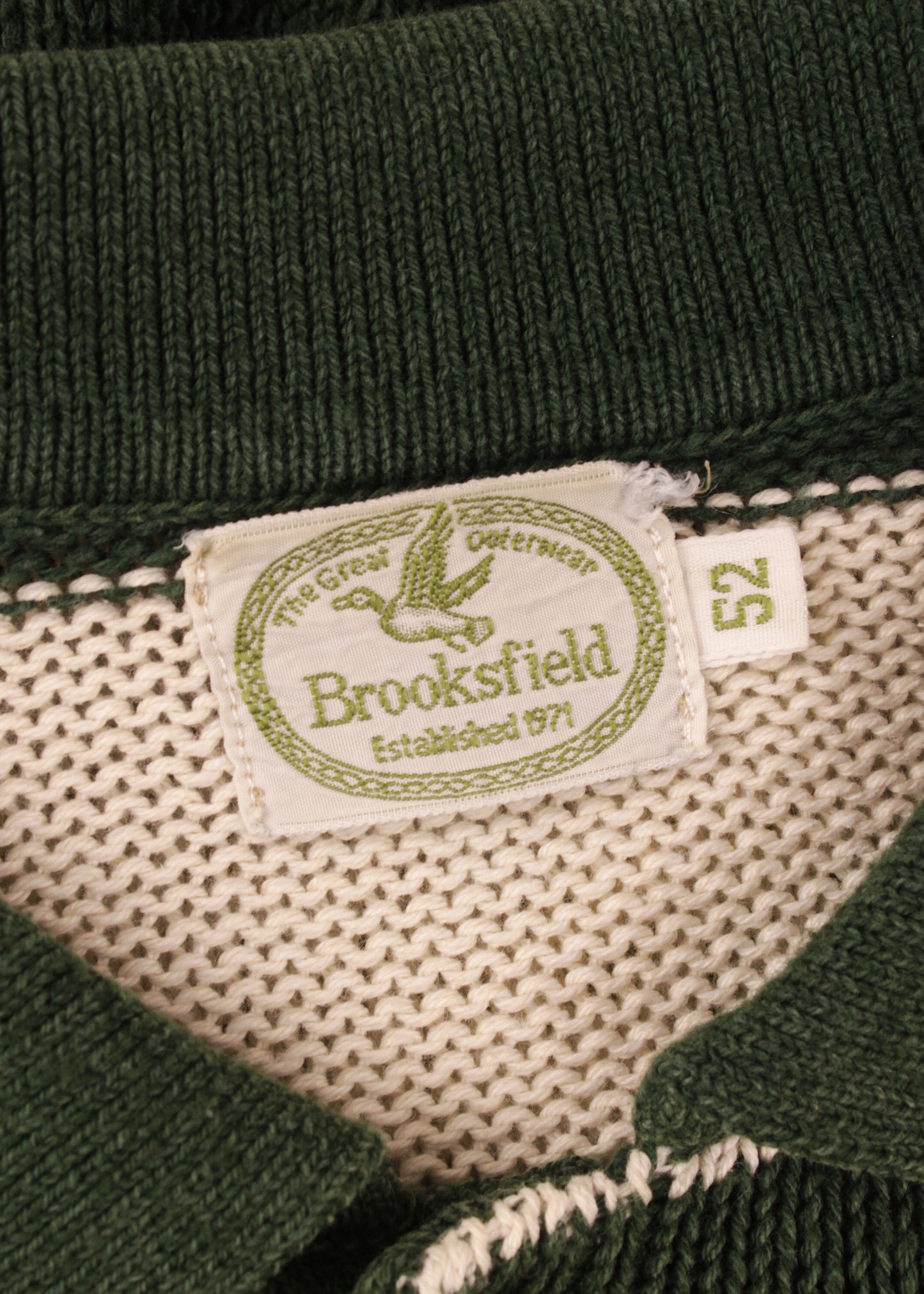 Vintage striped sweater in white and green