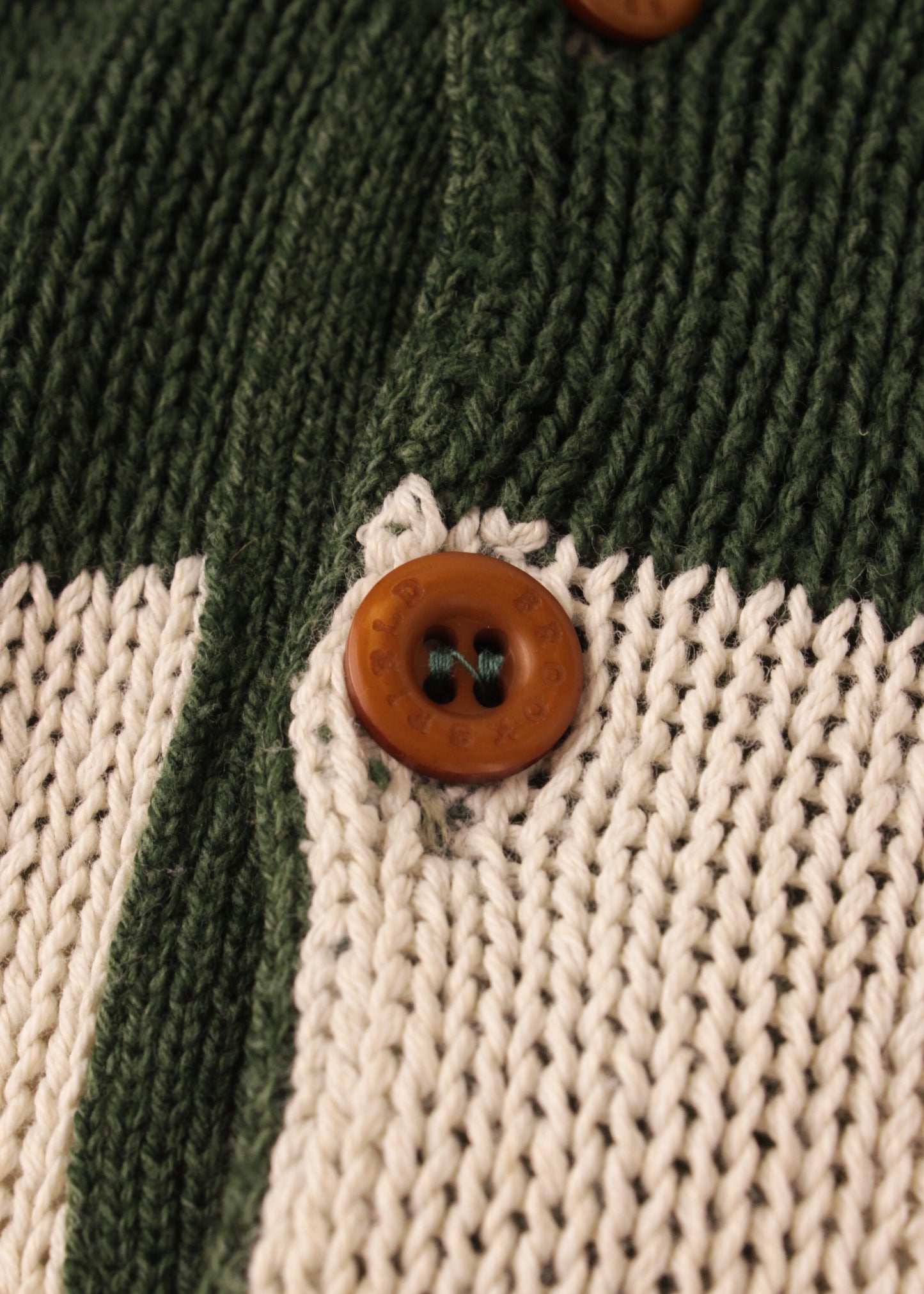 Vintage striped sweater in white and green