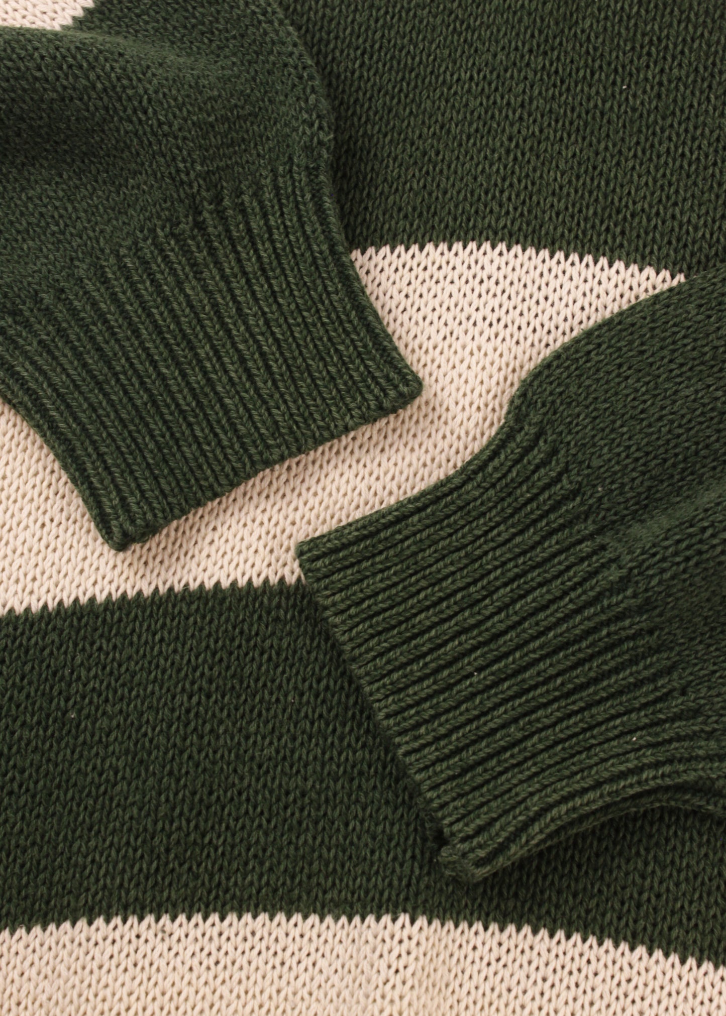 Vintage striped sweater in white and green