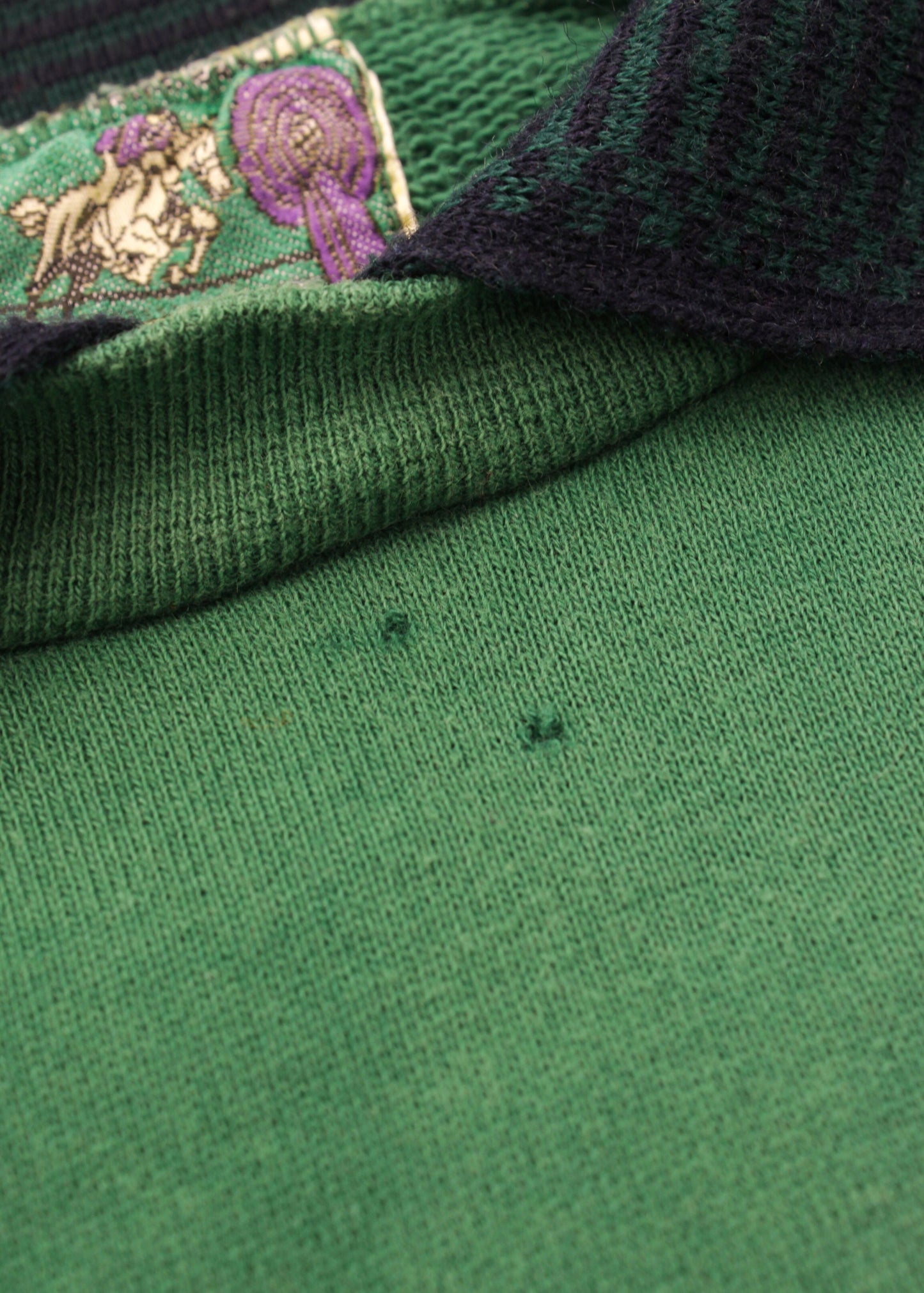 Vintage sweatshirt in green with collar