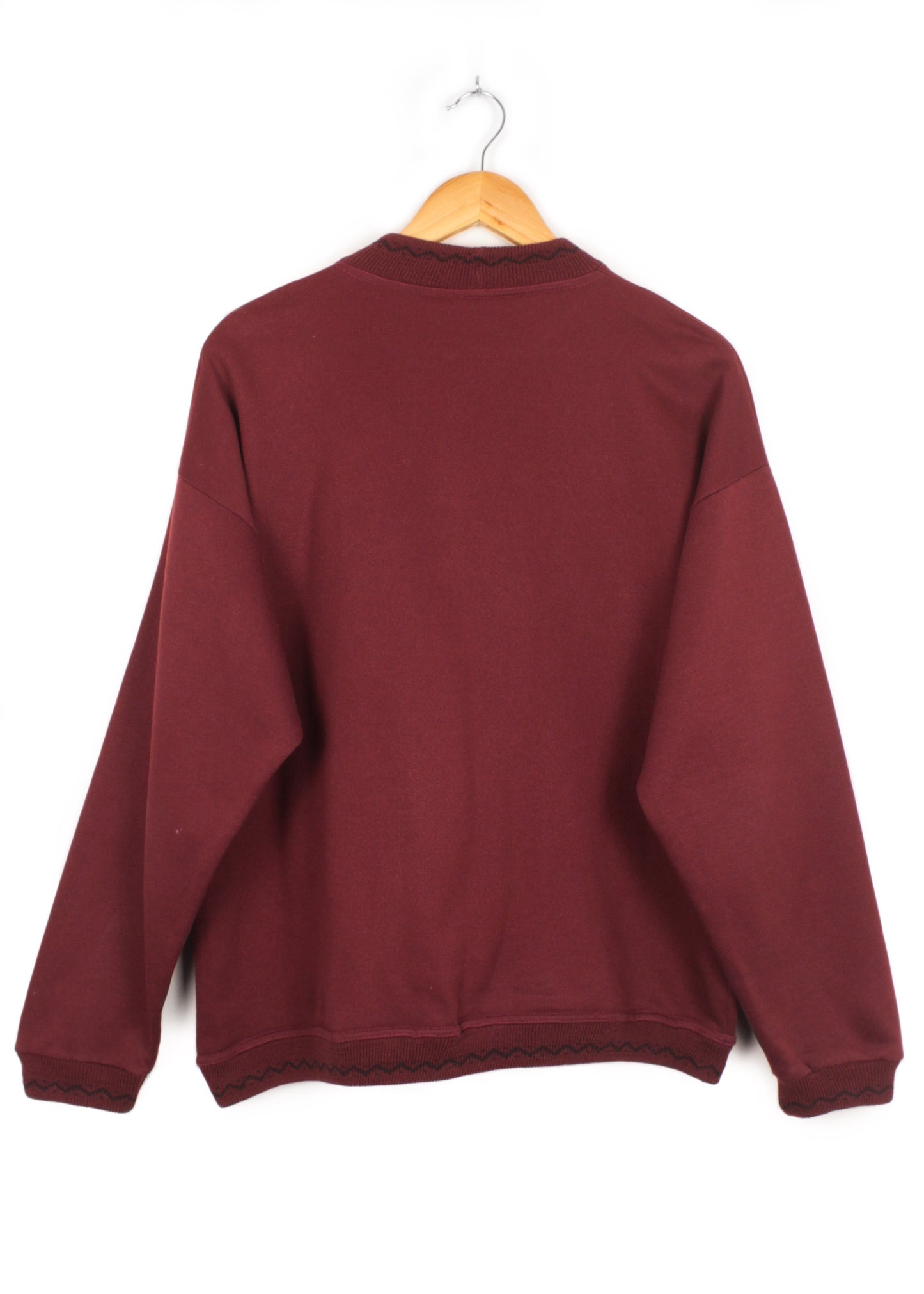 Vintage sweatshirt in burgundy with embroidery