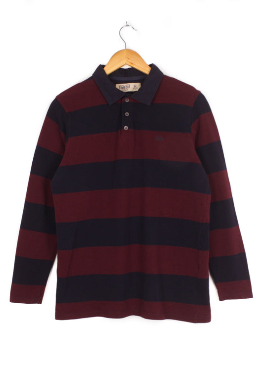 Rugby shirt in burgundy and navy