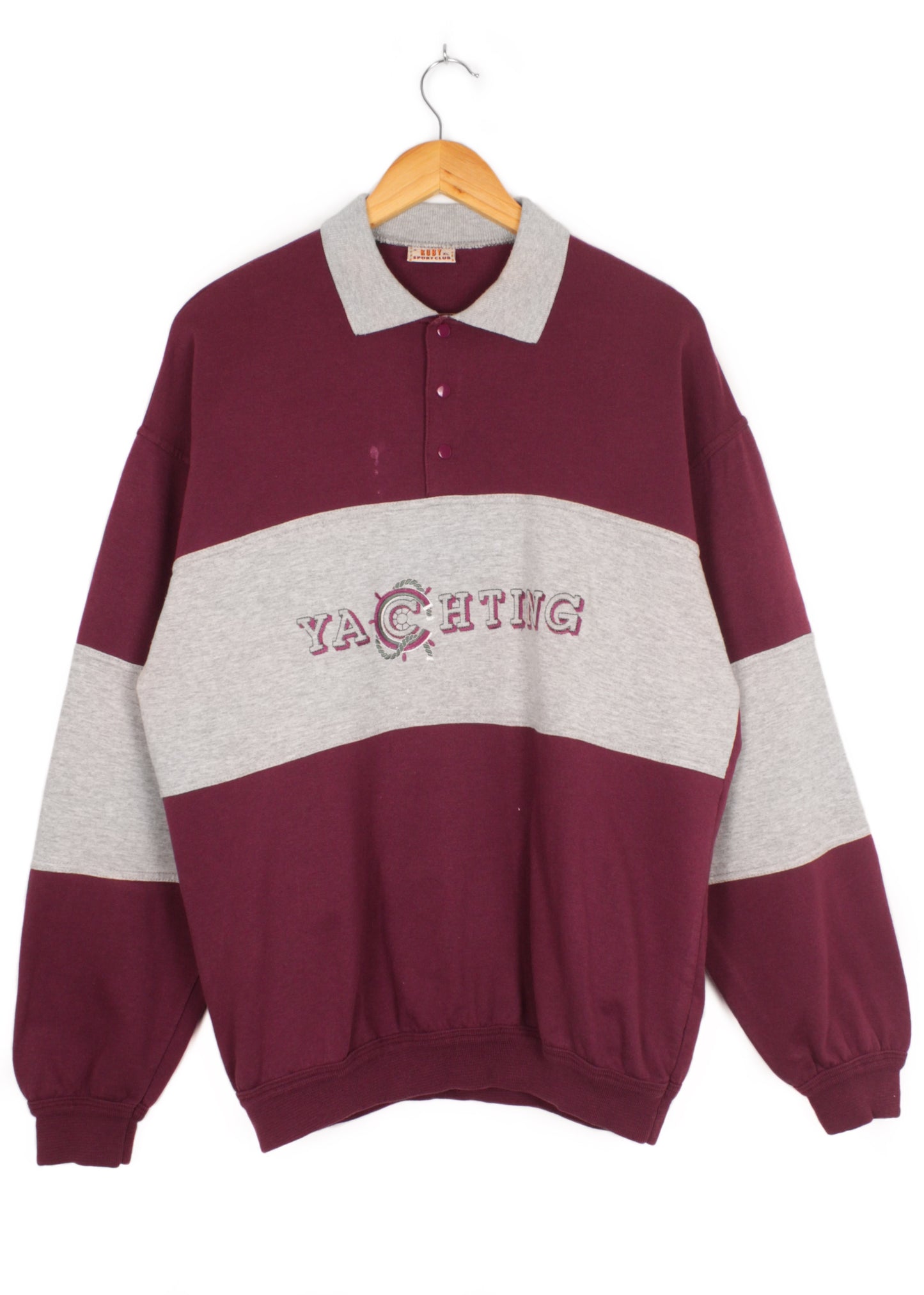 Vintage sweatshirt in eggplant and grey