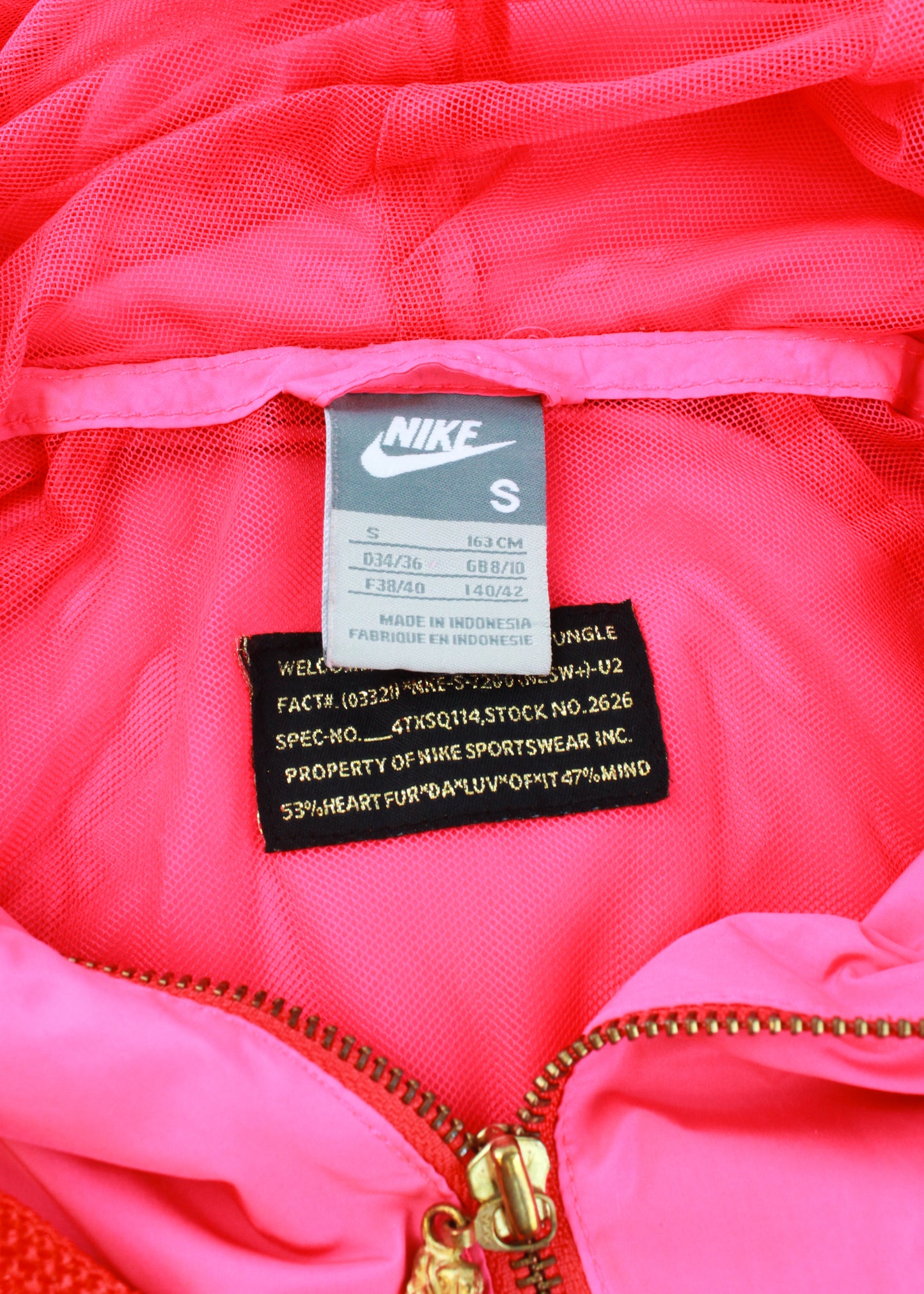 Nike windbreaker in Pink and Orange