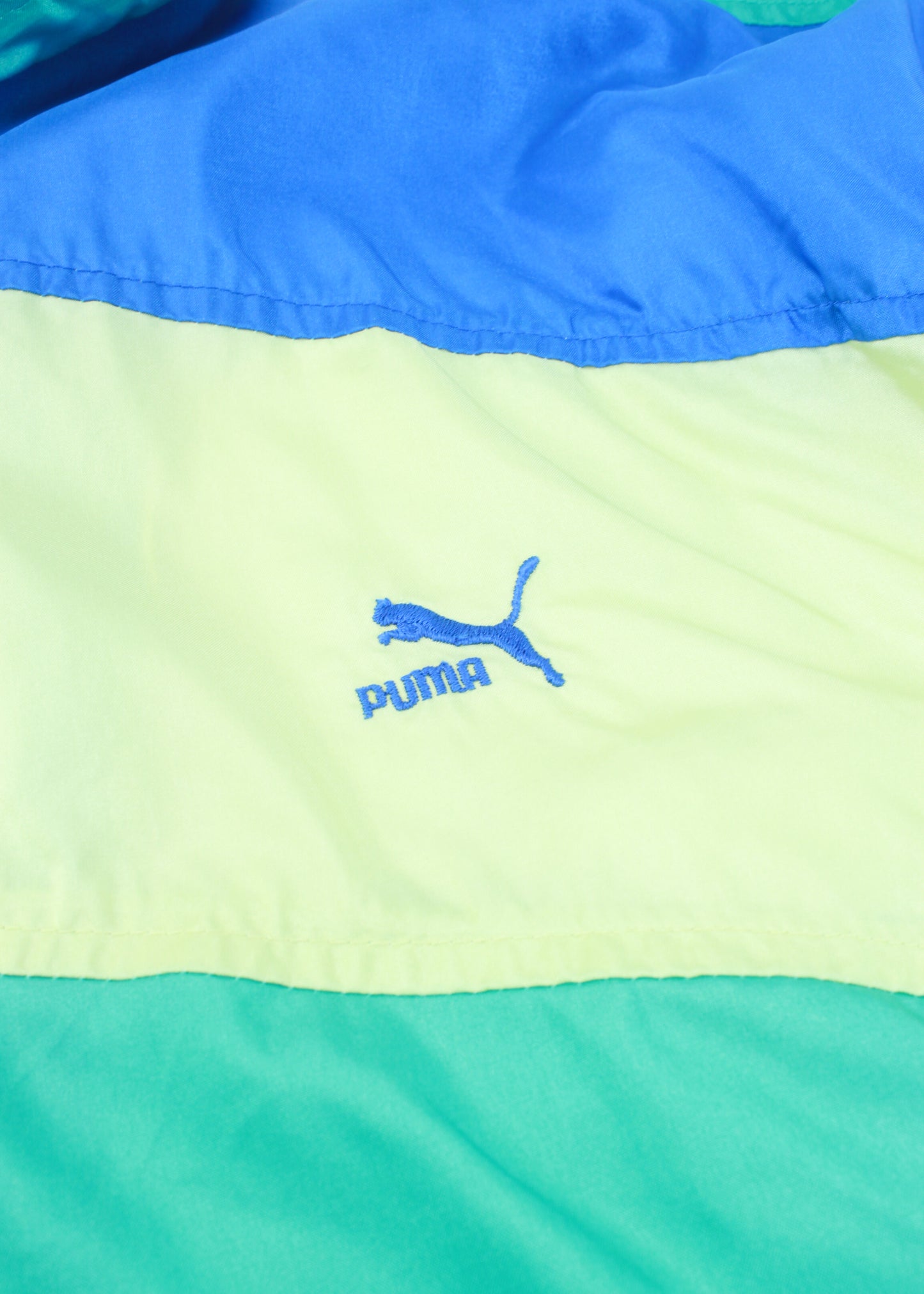 Puma windbreaker in light green and blue