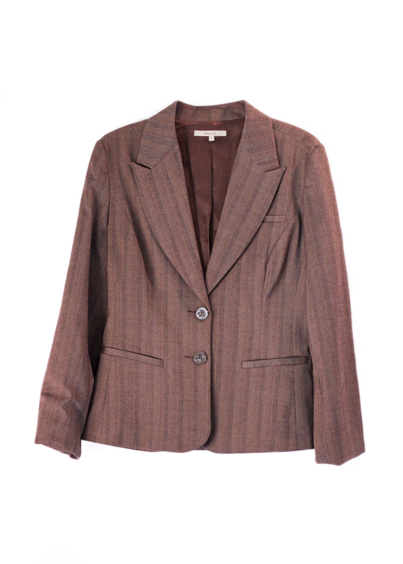 Basic blazer in brown stripes