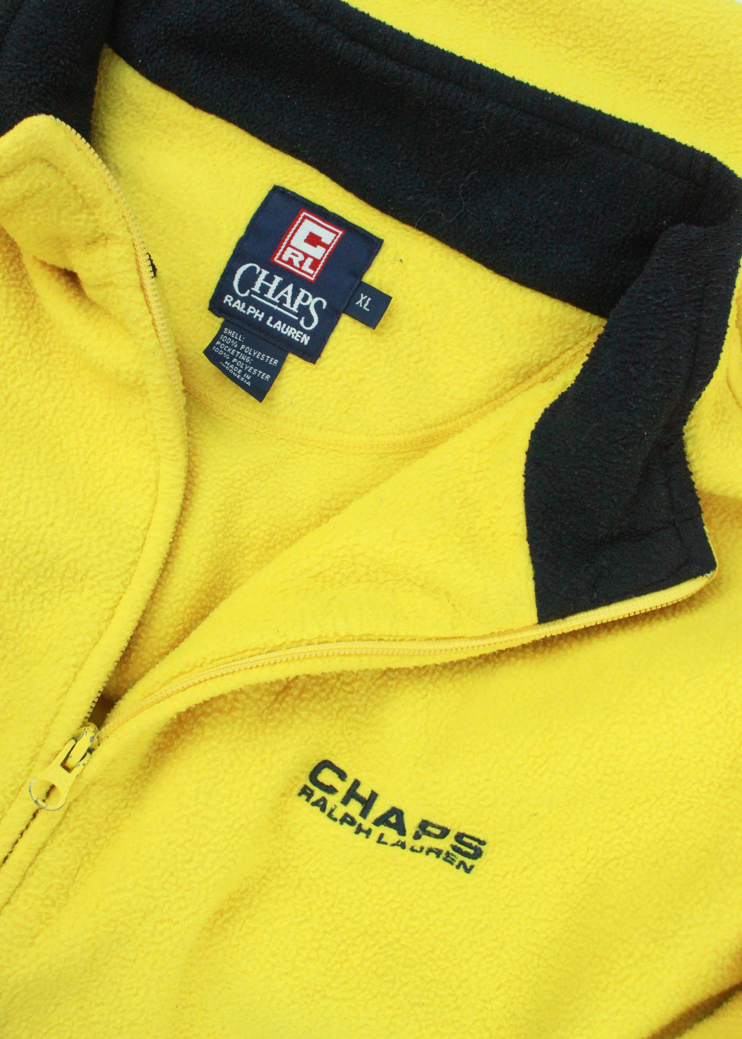 RALPH LAUREN Fleece in Lemon yellow with zip