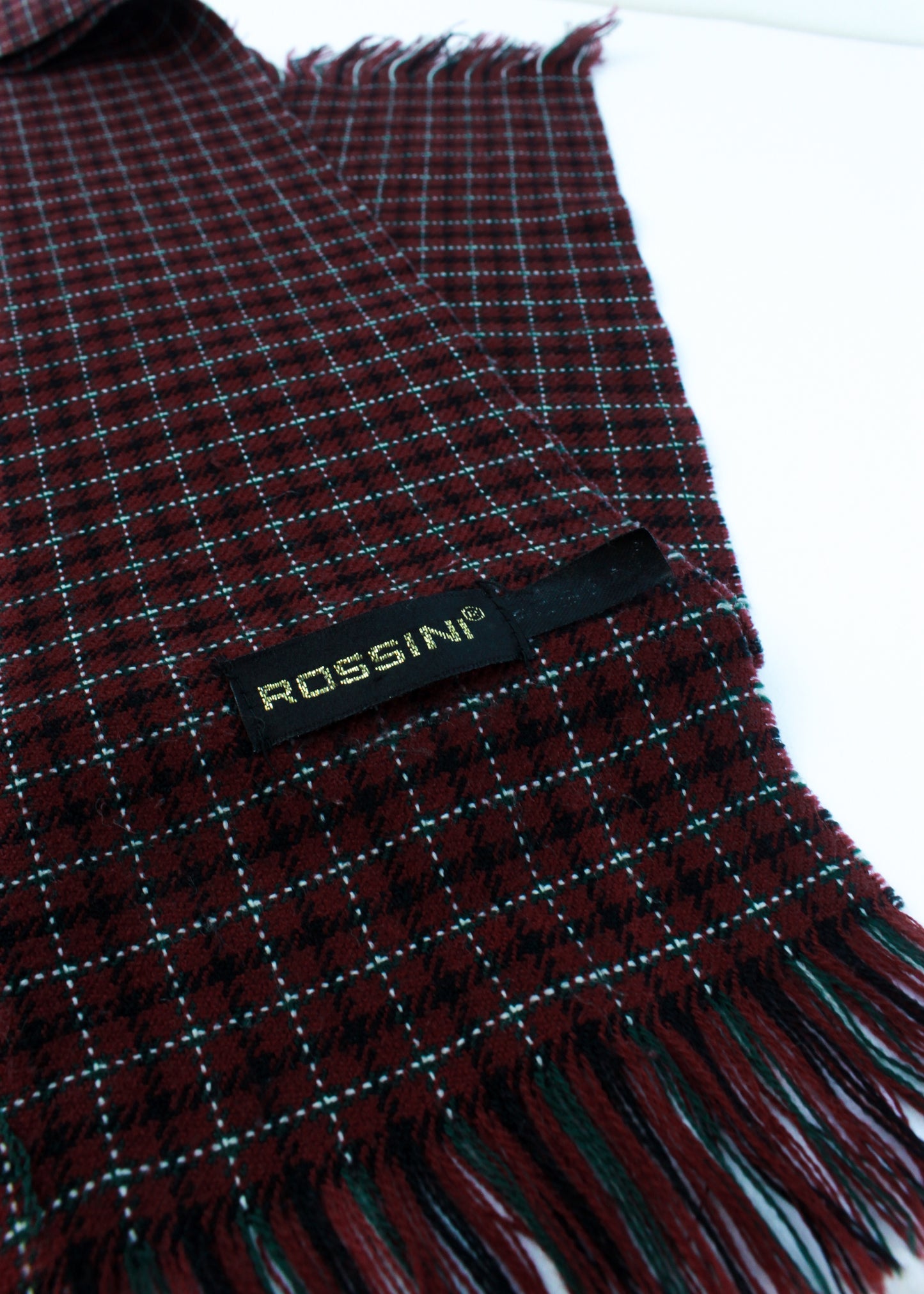 Rossini checked scarf in burgundy