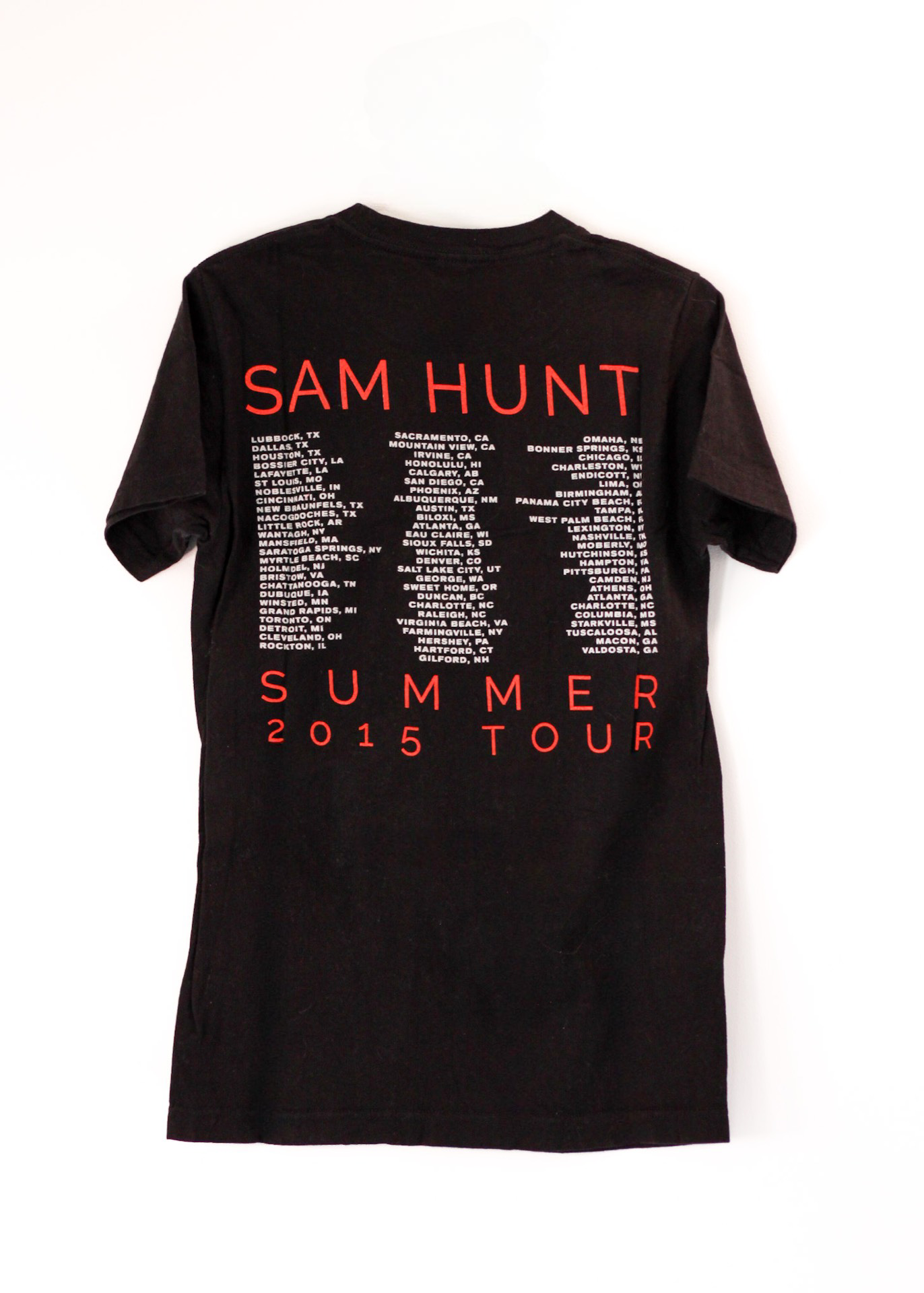 Retro Sam Hunt tee in black