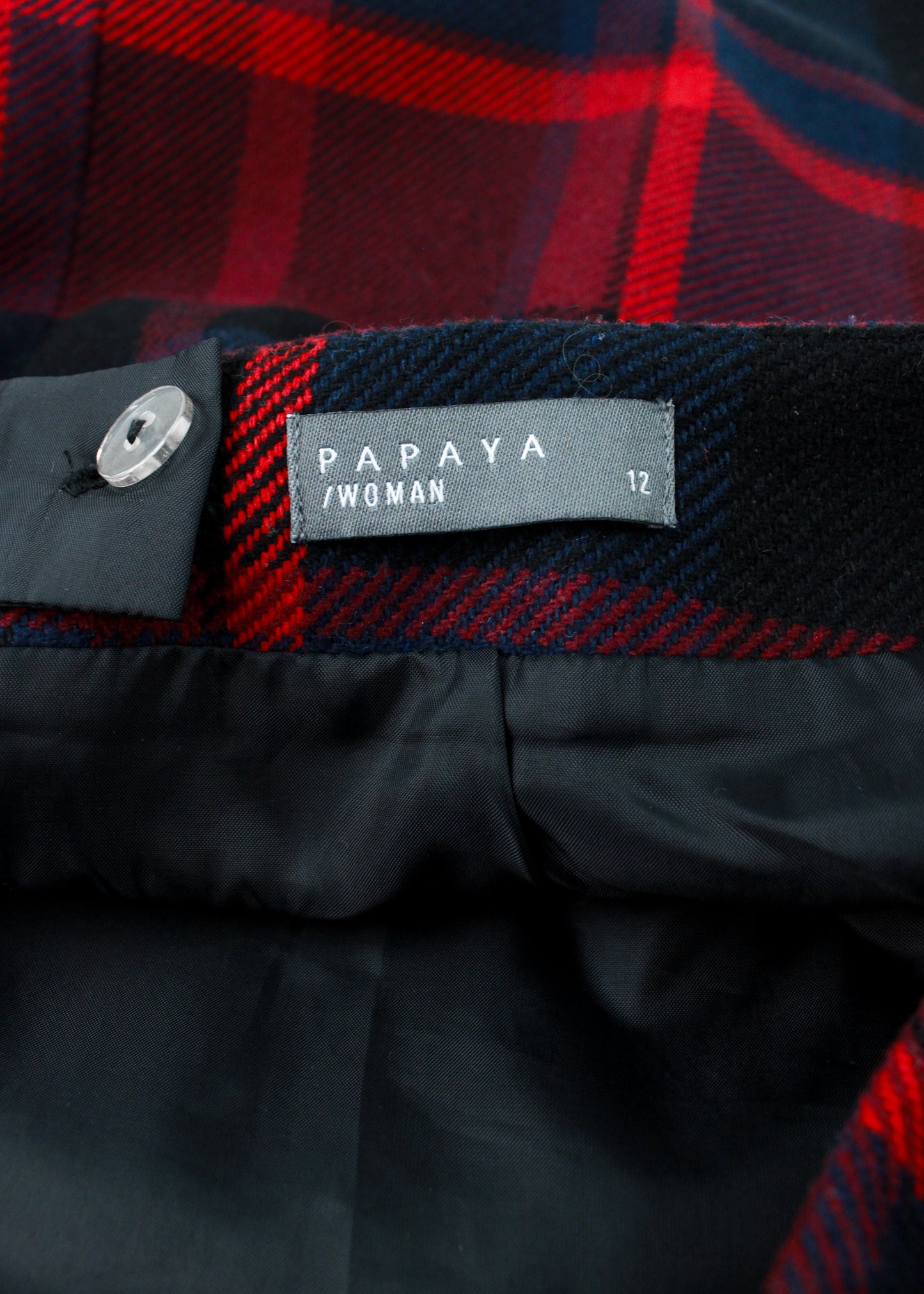 Vintage Checked Skirt in Burgundy