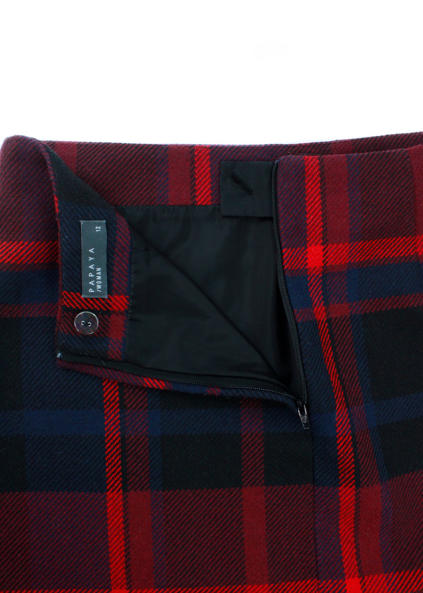 Vintage Checked Skirt in Burgundy