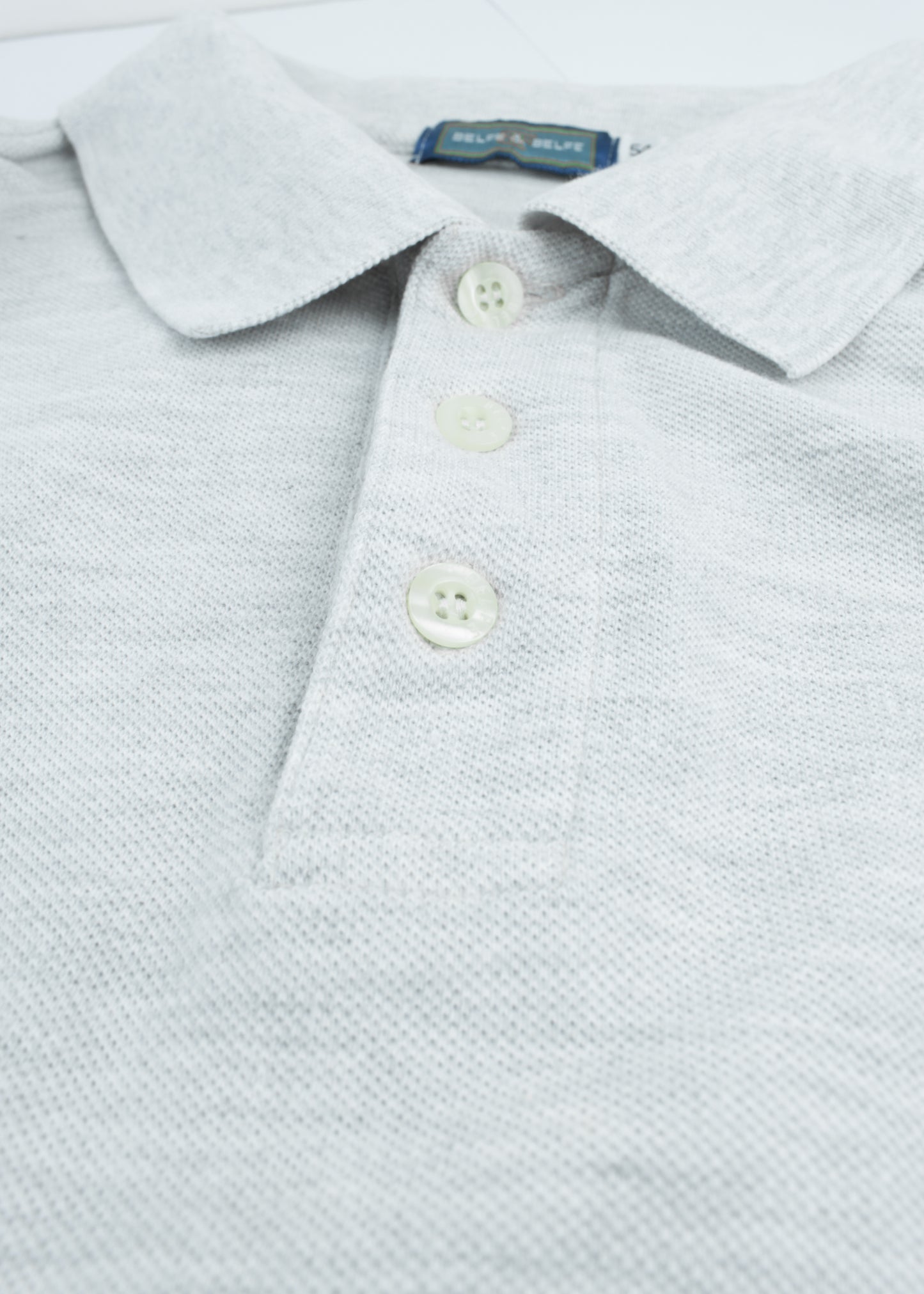 Vintage polo t-shirt in cloud grey