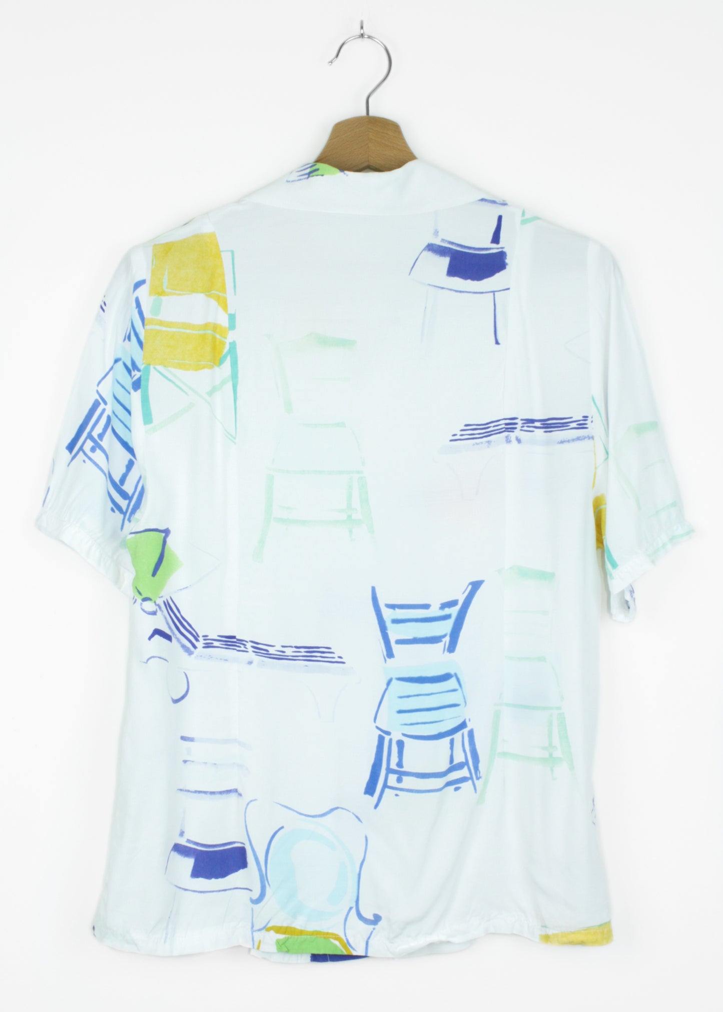 Vintage printed blouse in white